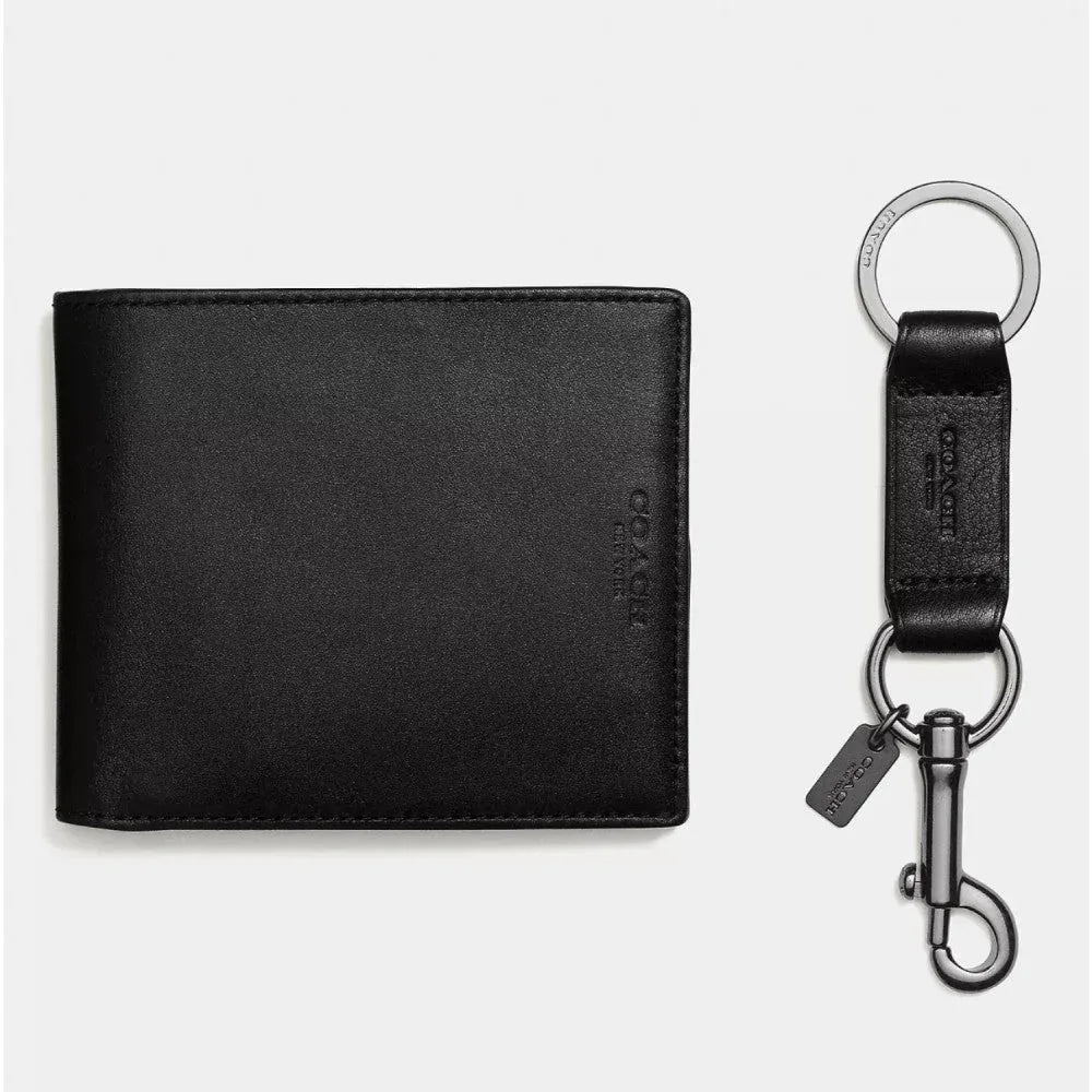 Coach 3 In 1 Wallet Gift Set Pebbled Leather/Black - Sneaker Türkiye