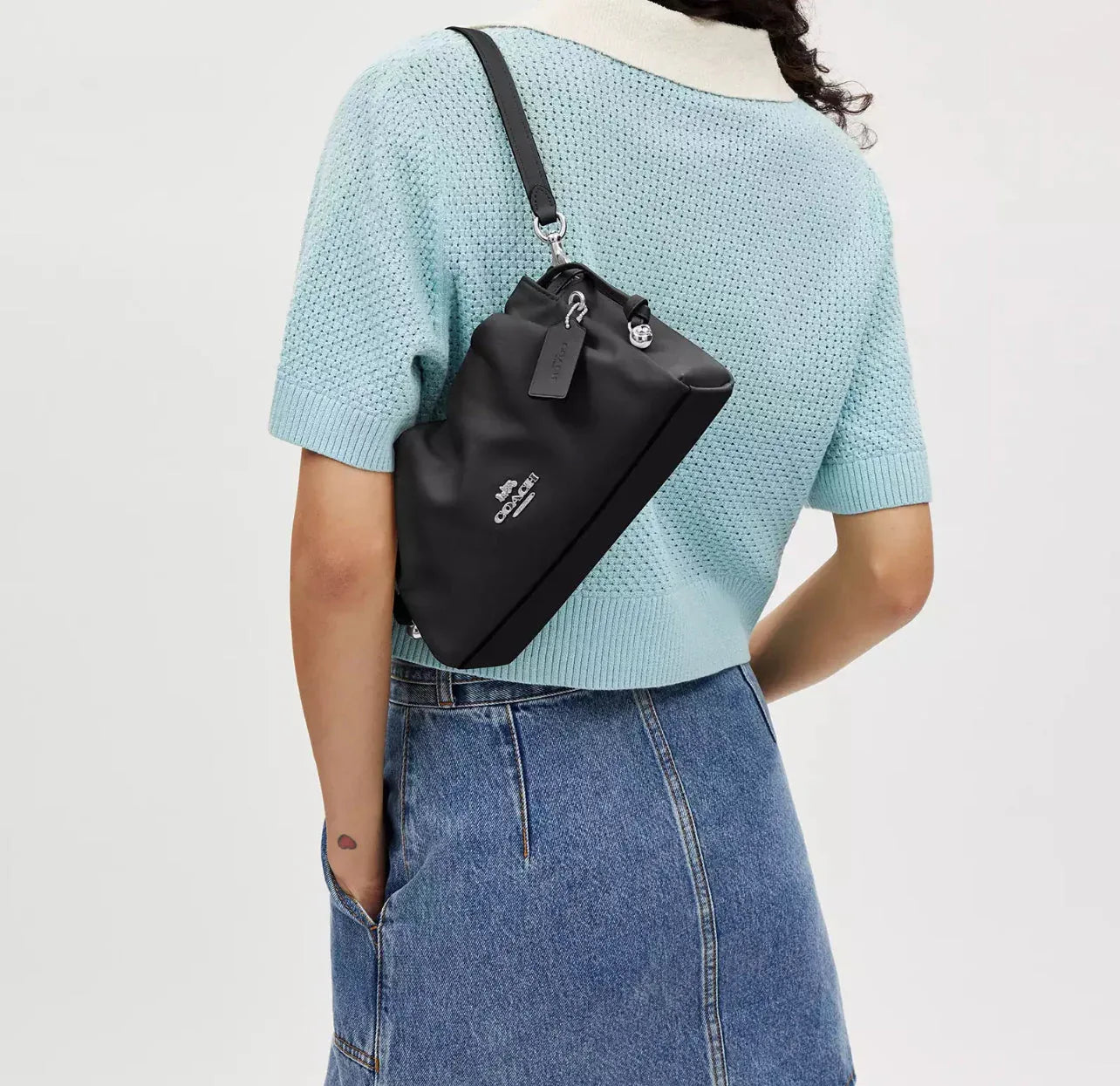 Coach Faye Shoulder Bag With Ruching – Silver - Sneaker Türkiye