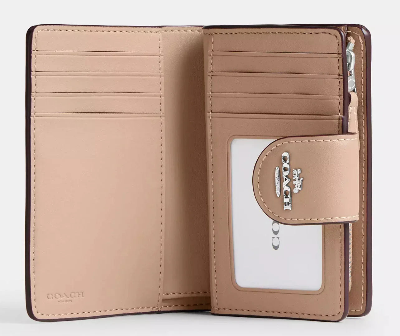 Coach Medium Corner Zip Wallet In Signature – Silver - Sneaker Türkiye