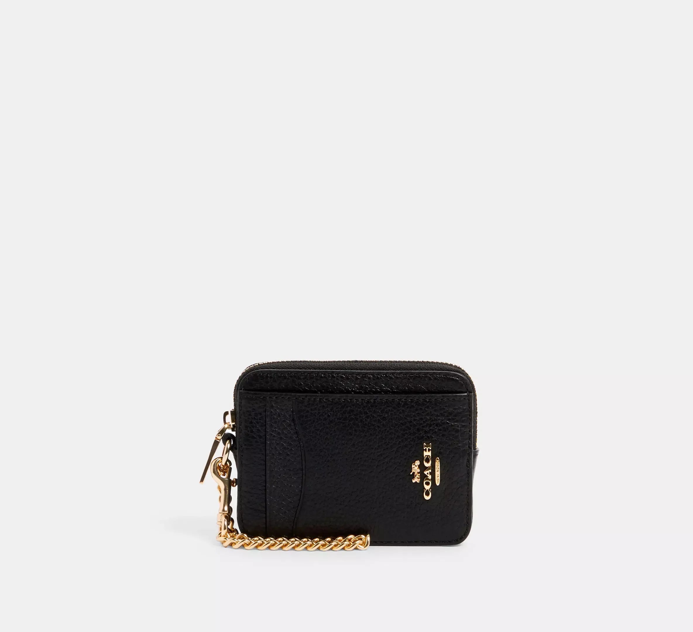 Coach Zip Card Case – Gold/Black - Sneaker Türkiye