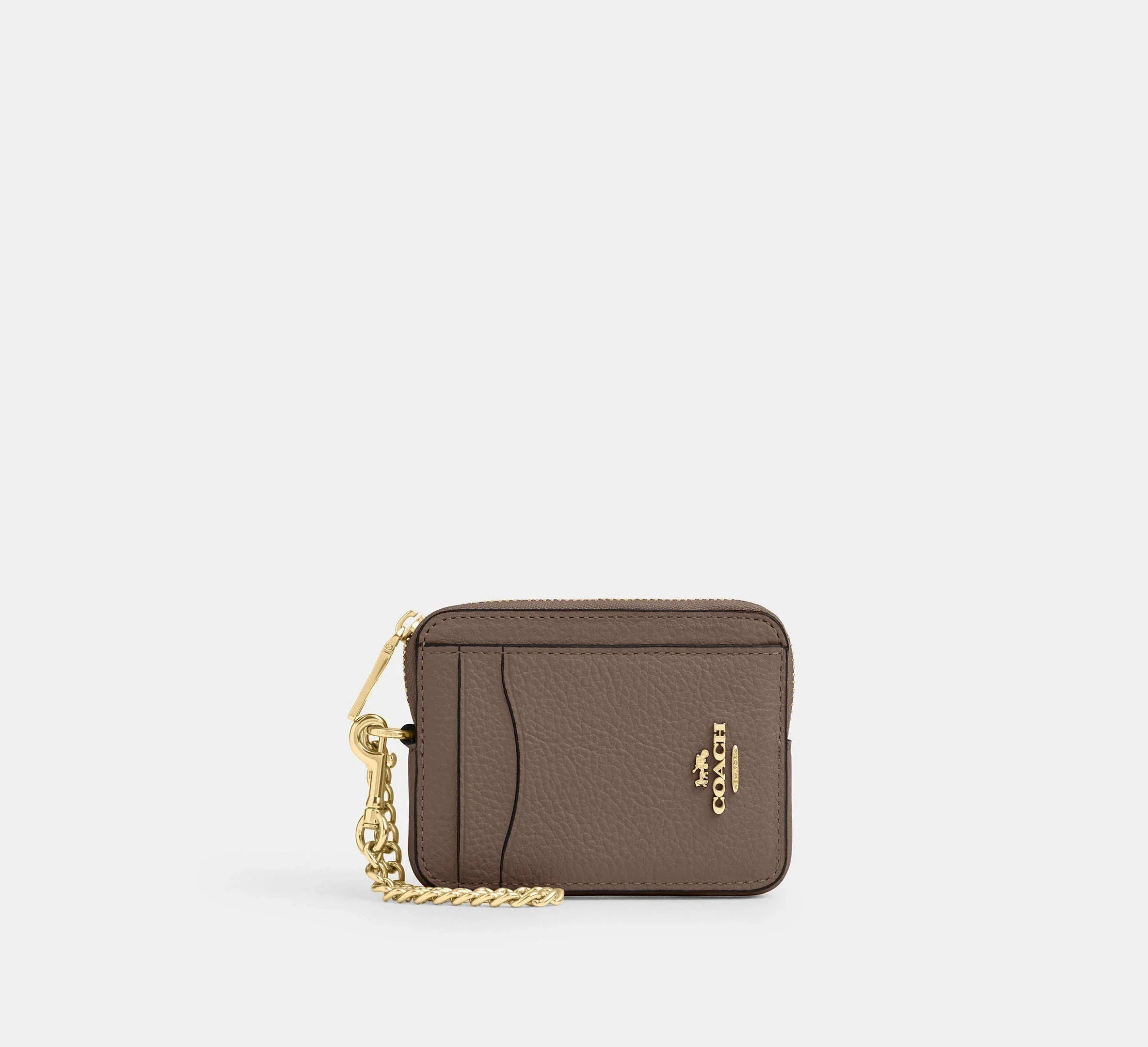 Coach Zip Card Case – Gold/Dark Stone - Sneaker Türkiye