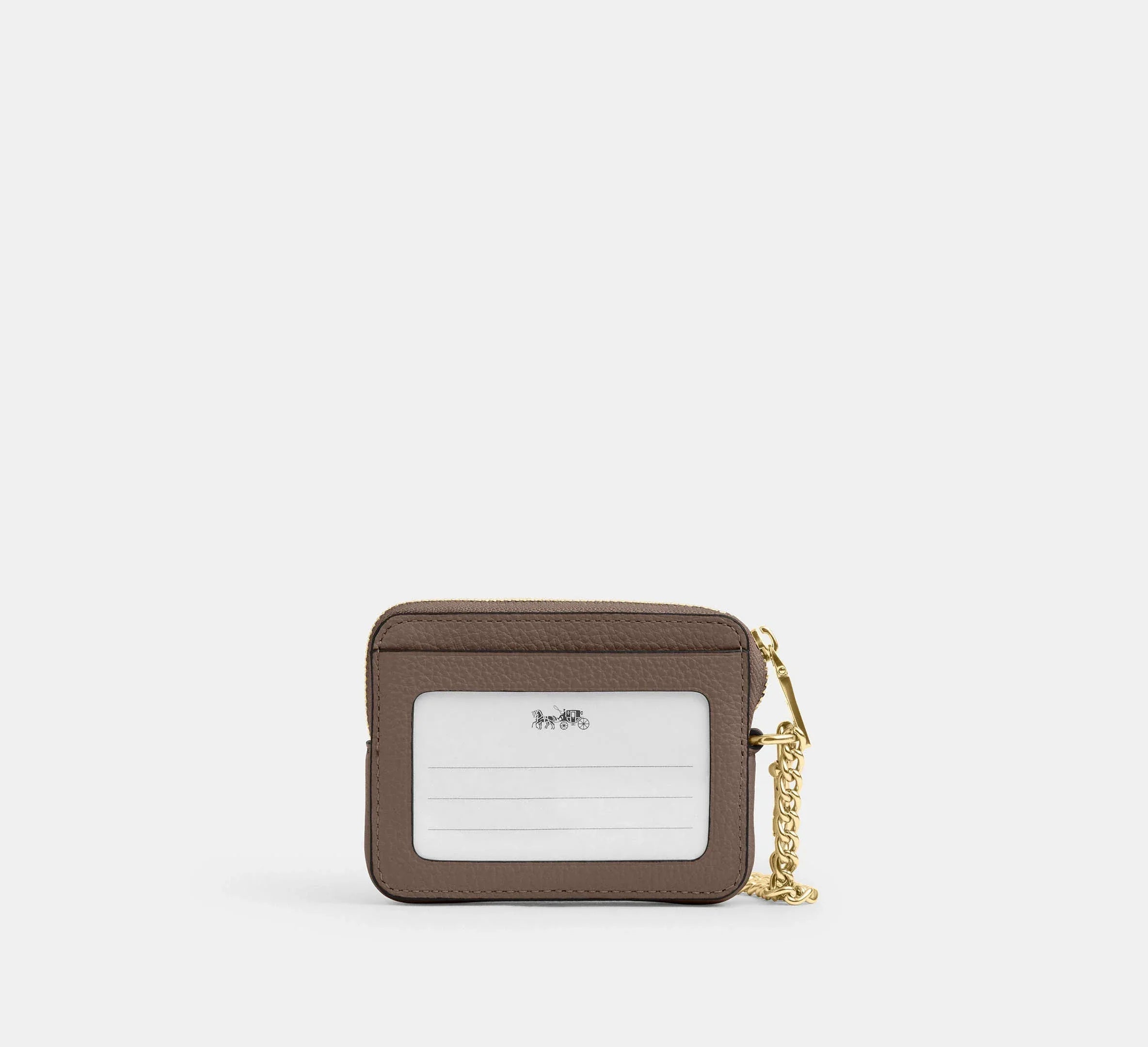 Coach Zip Card Case – Gold/Dark Stone - Sneaker Türkiye