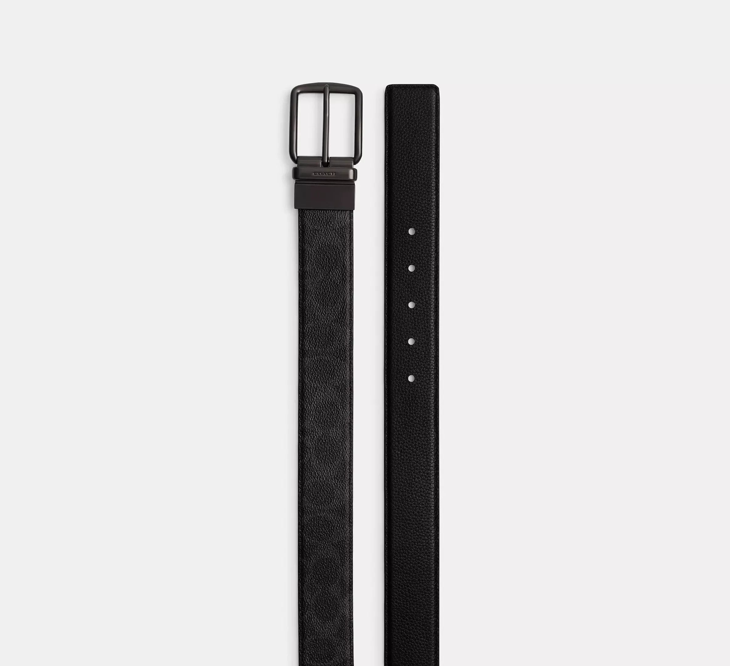 Coach Harness Buckle Cut-To-Size Reversible Belt, 38 Mm – Black Signature/Black - Sneaker Türkiye