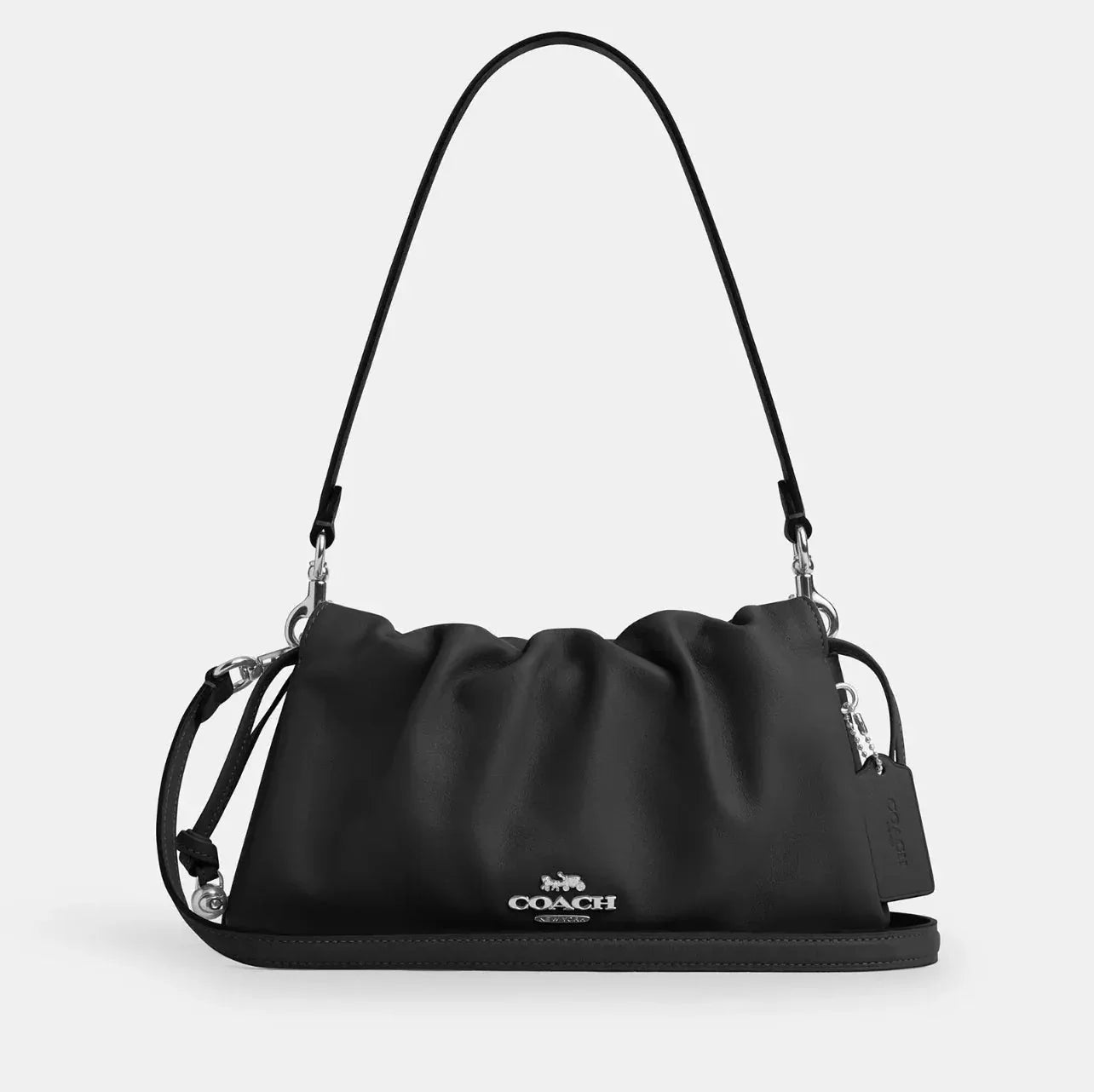 Coach Faye Shoulder Bag With Ruching – Silver - Sneaker Türkiye