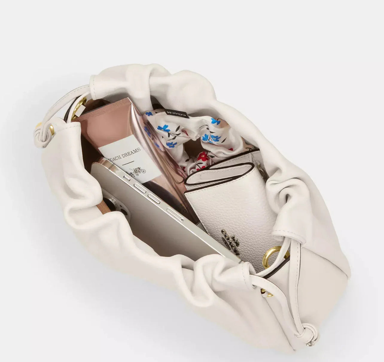 Coach Faye Shoulder Bag With Ruching – Silver - Sneaker Türkiye