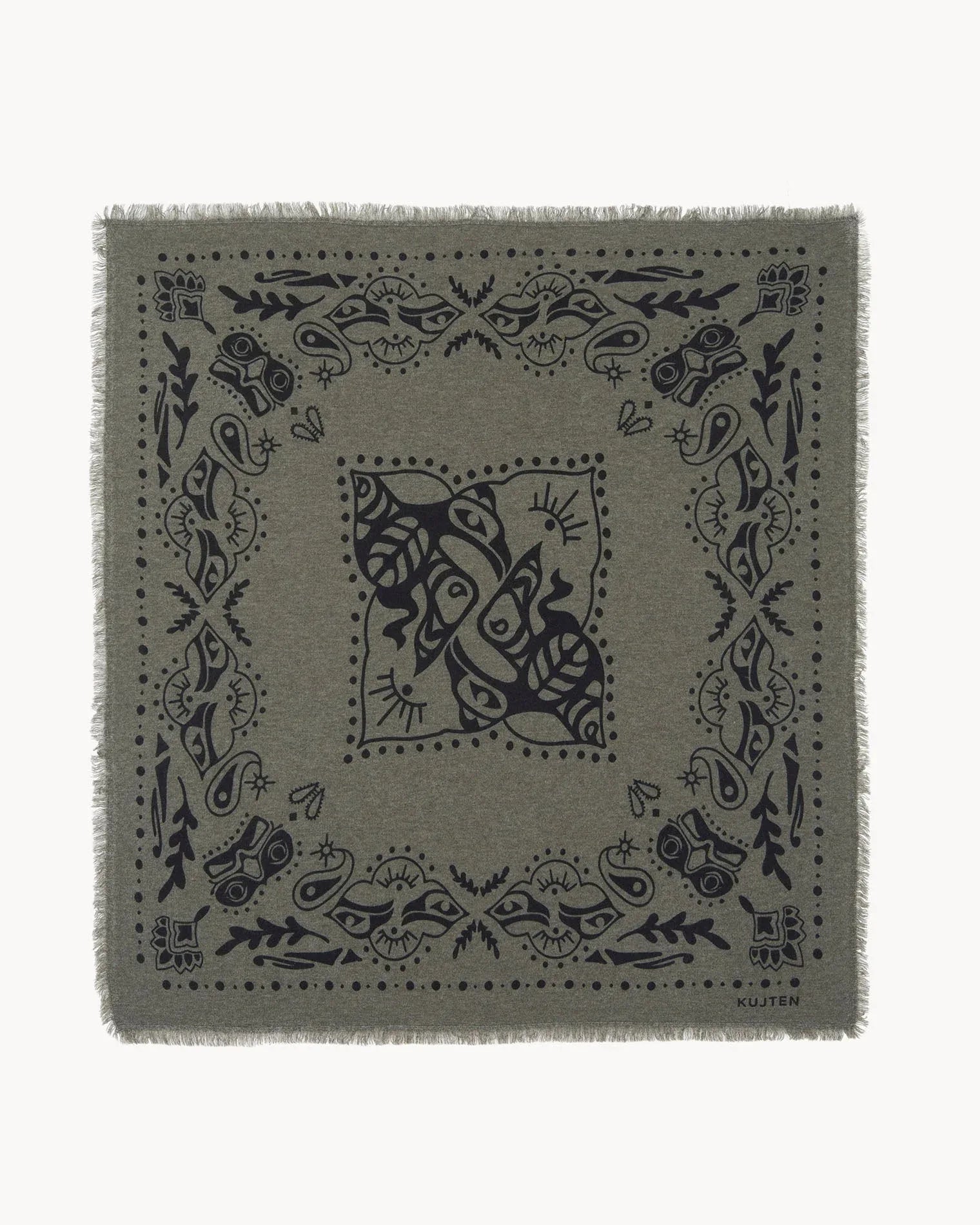 KUJTEN Large Bandana Hachiko Inuit Marl Khaki – Bandana - Sneaker Türkiye