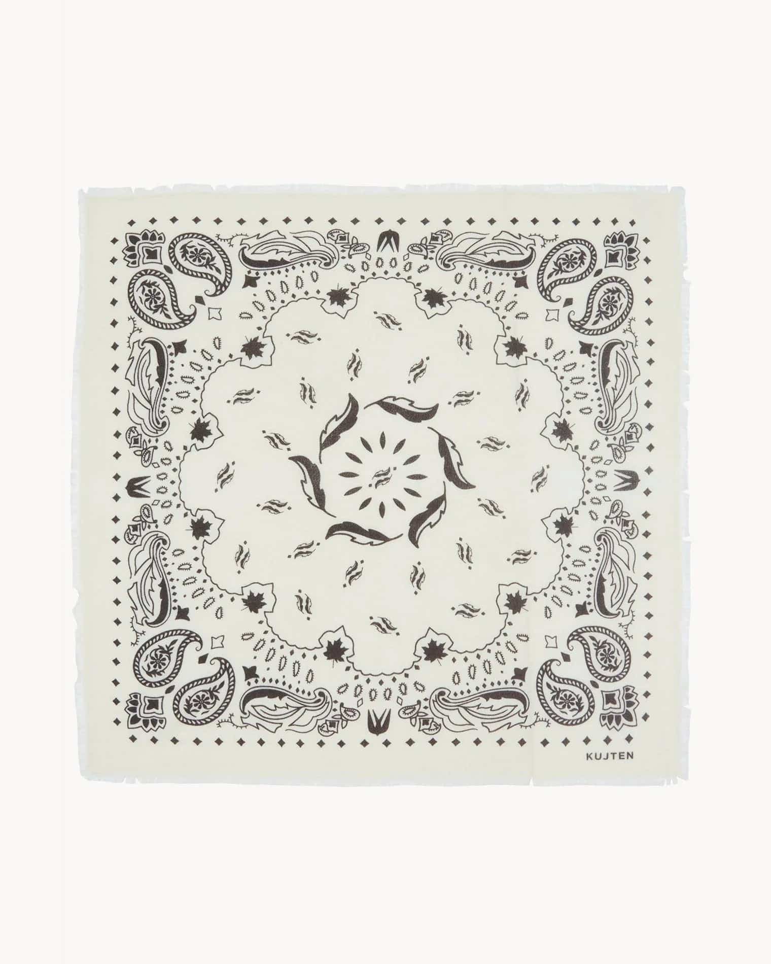 KUJTEN Large Bandana Hachiko Feather White Brown – Bandana - Sneaker Türkiye