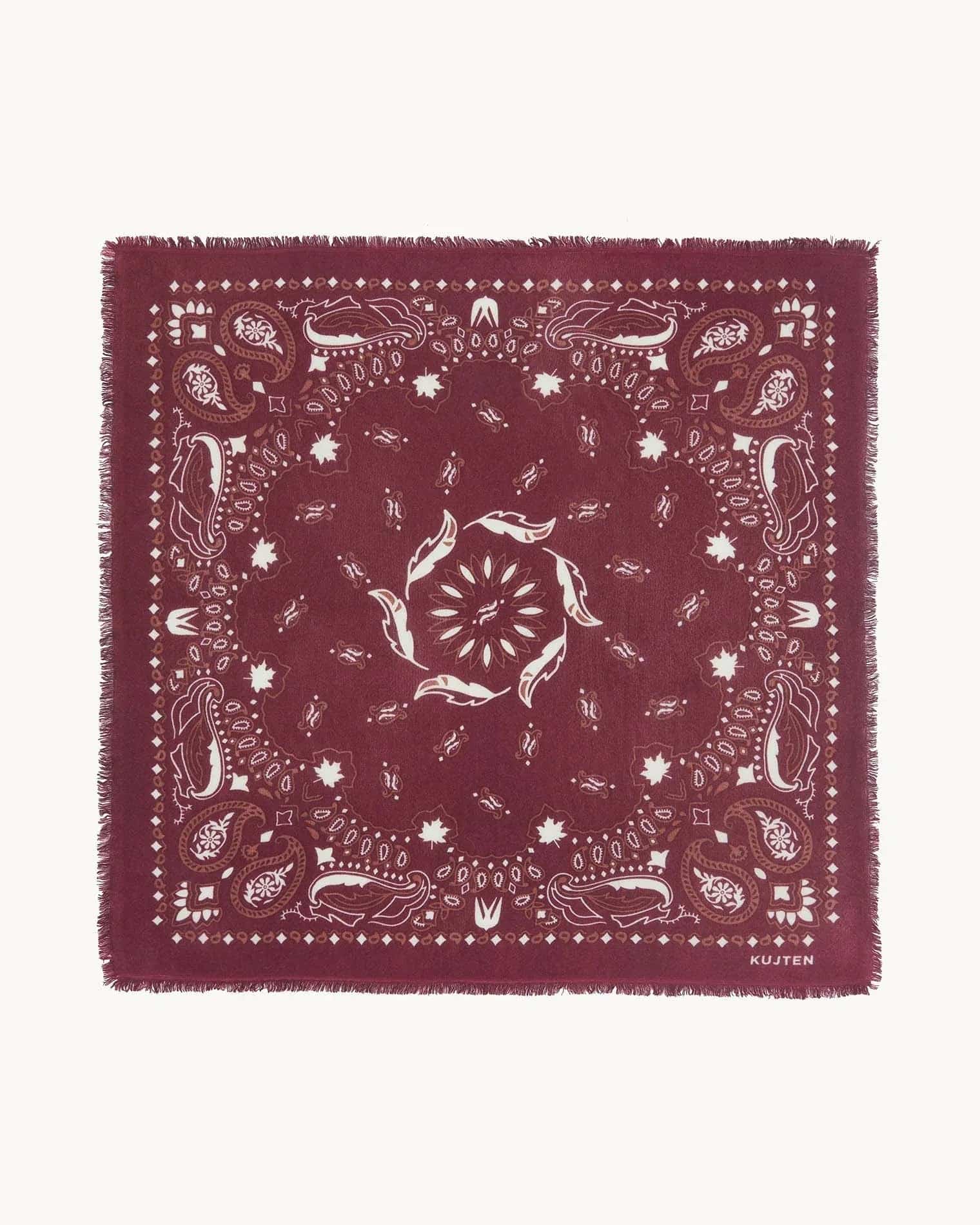 KUJTEN Large Bandana Hachiko Feather Bico Burgundy – Bandana - Sneaker Türkiye