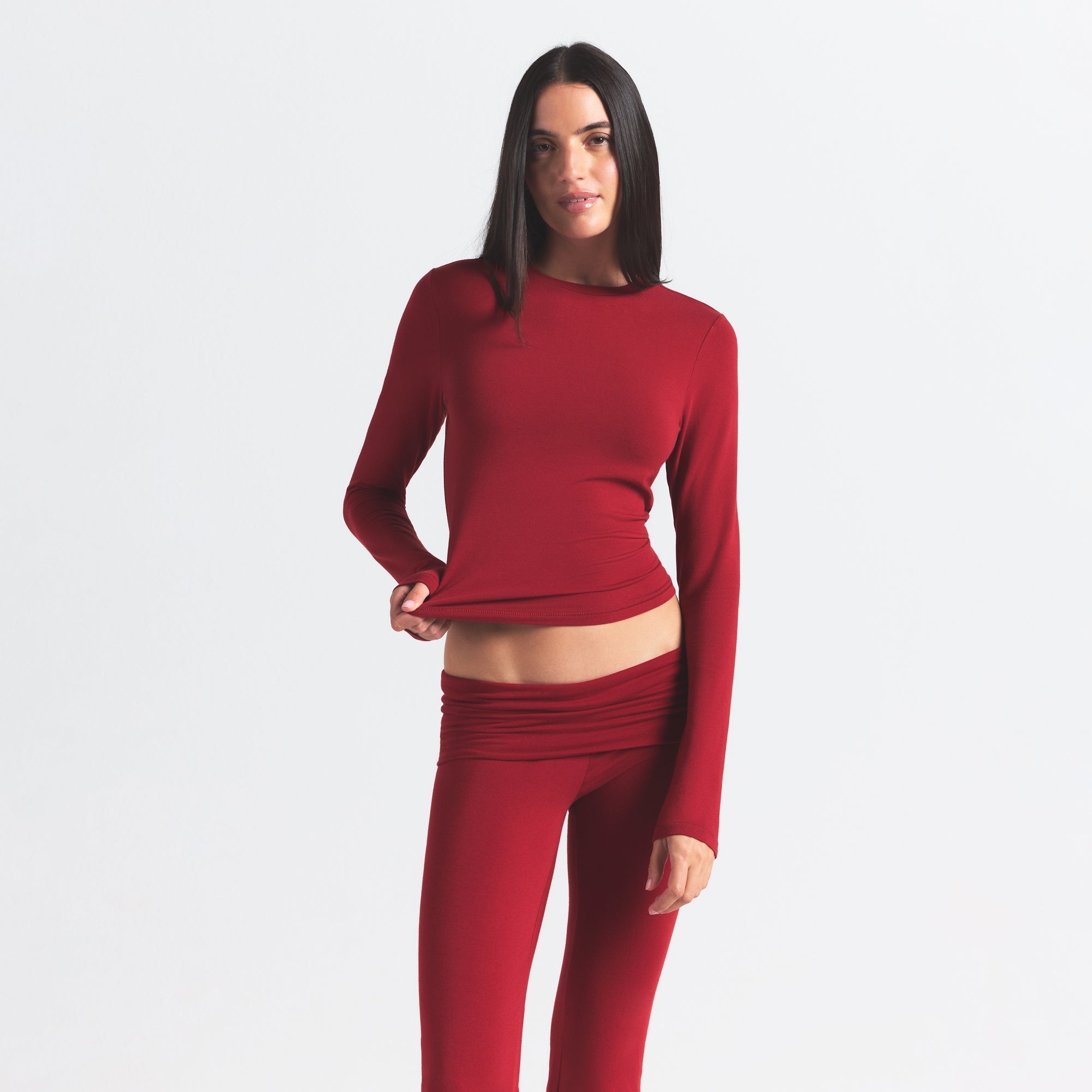 SKIMS COTTON JERSEY FOLDOVER PANT | BRICK - Sneaker Türkiye