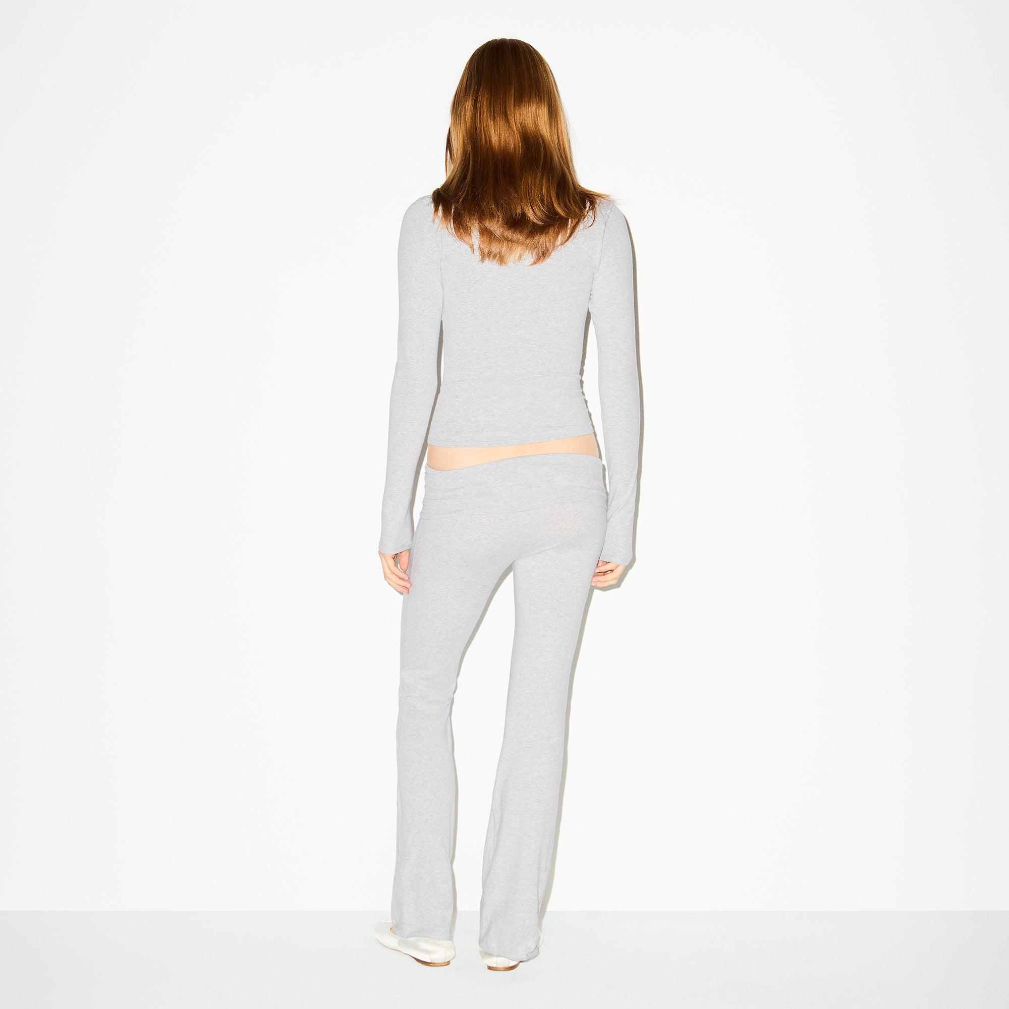 SKIMS COTTON JERSEY FOLDOVER PANT | LIGHT HEATHER GREY - Sneaker Türkiye