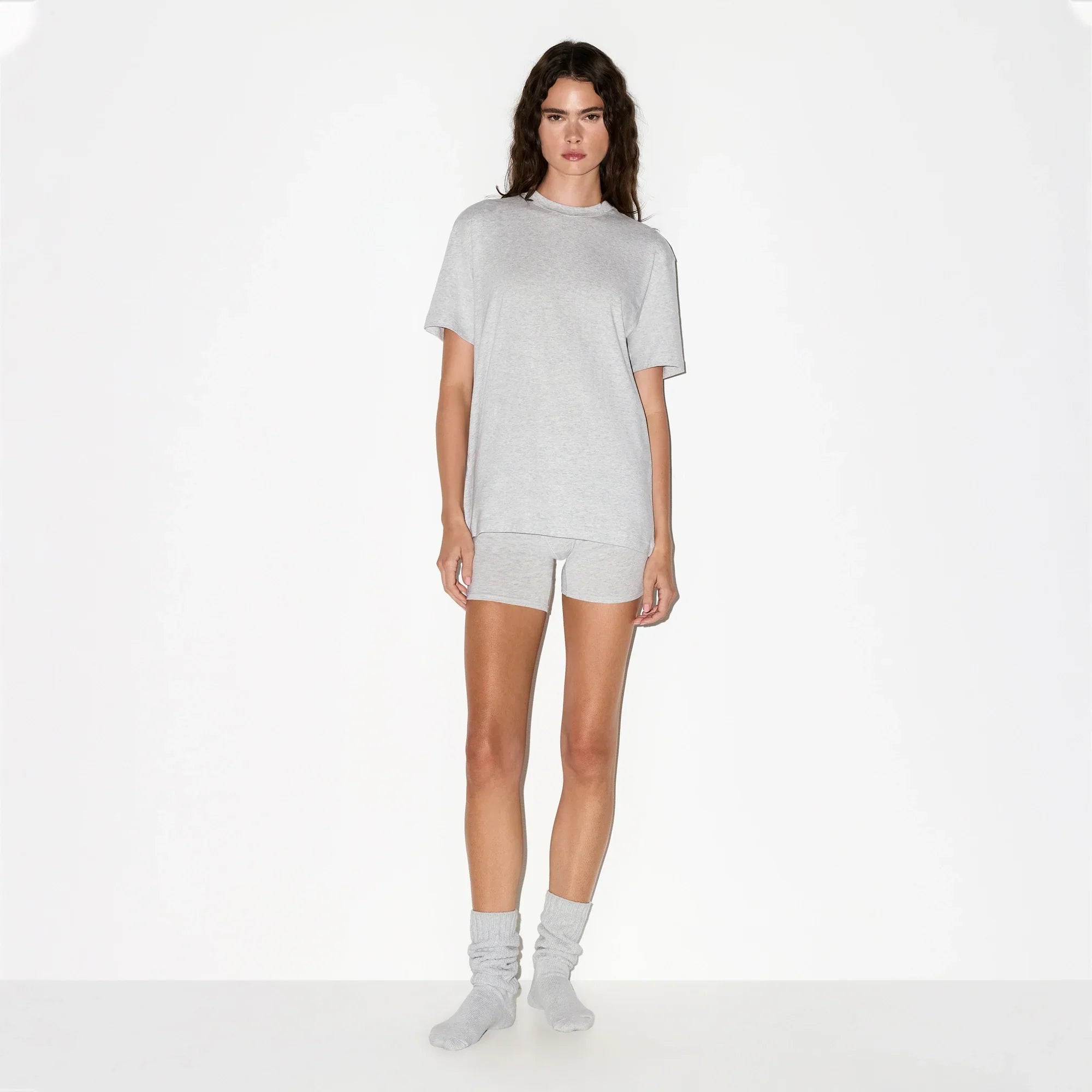 SKIMS BOYFRIEND T-SHIRT | LIGHT HEATHER GREY - Sneaker Türkiye