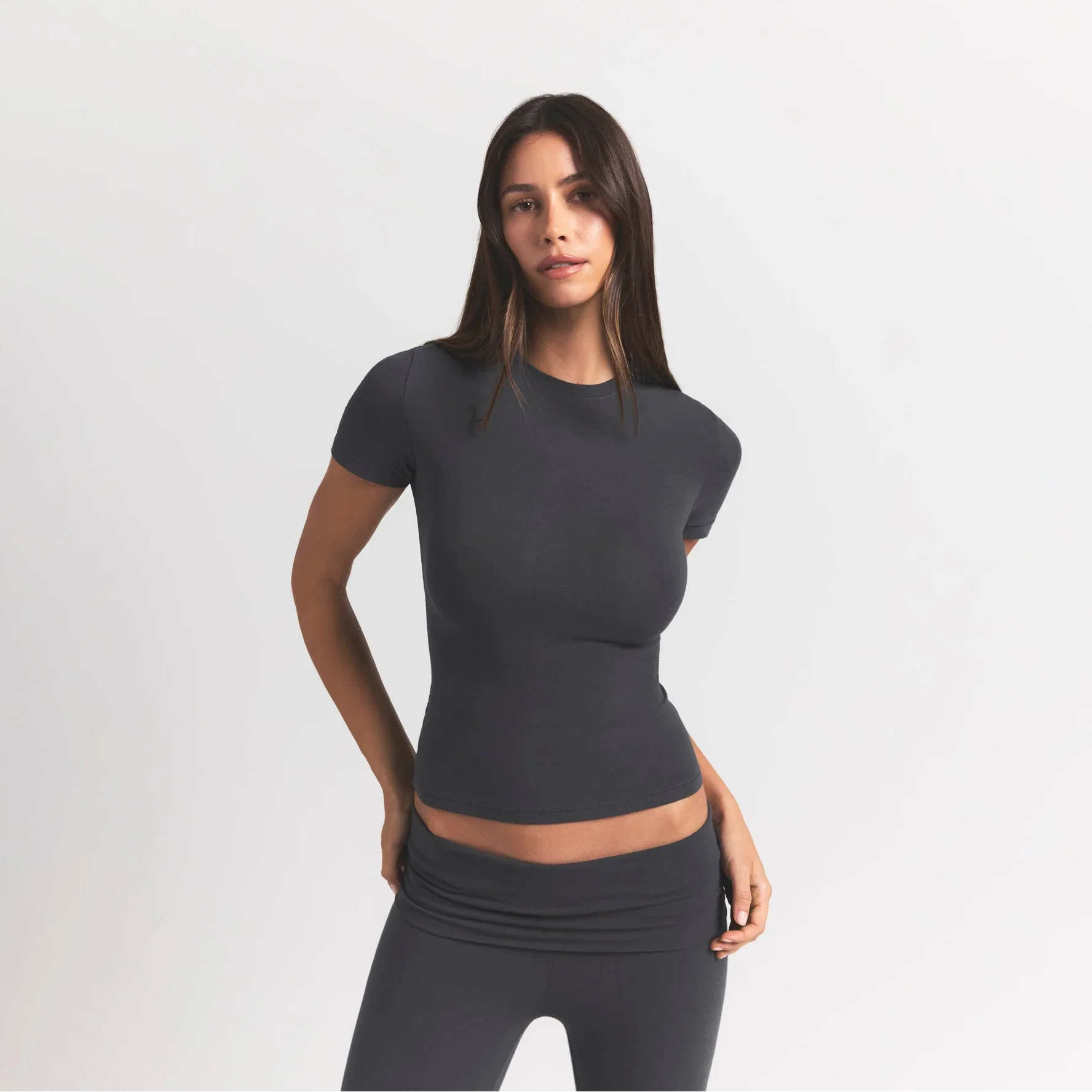 SKIMS COTTON JERSEY T-SHIRT | ASH - Sneaker Türkiye