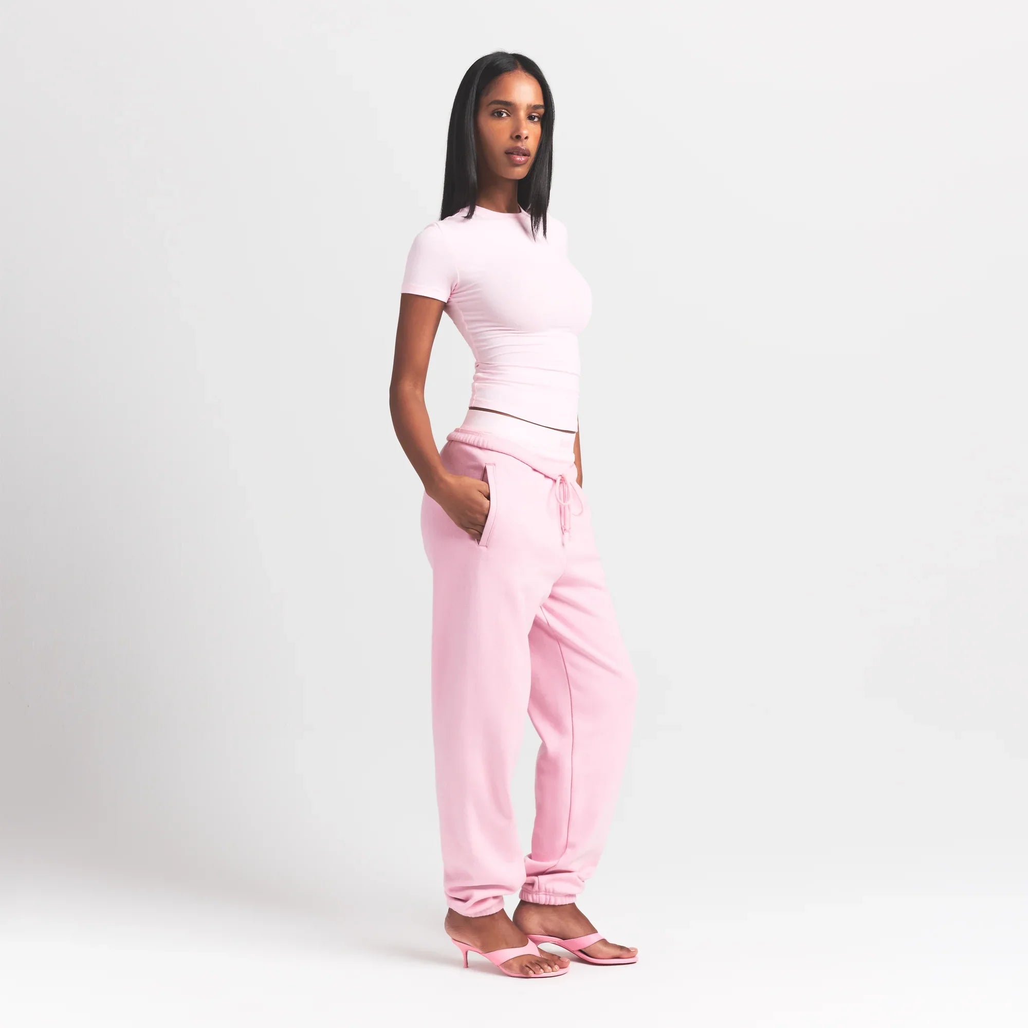 SKIMS COTTON RIB T-SHIRT | CHERRY BLOSSOM - Sneaker Türkiye