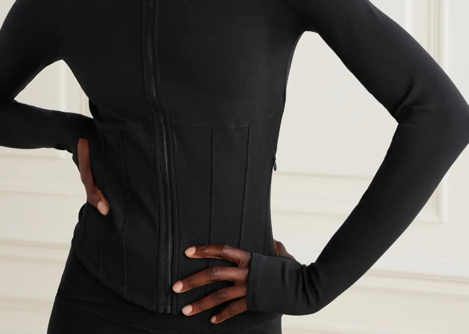 Alo Yoga Airbrush Ribbed Corset Jacket Black - Sneaker Türkiye
