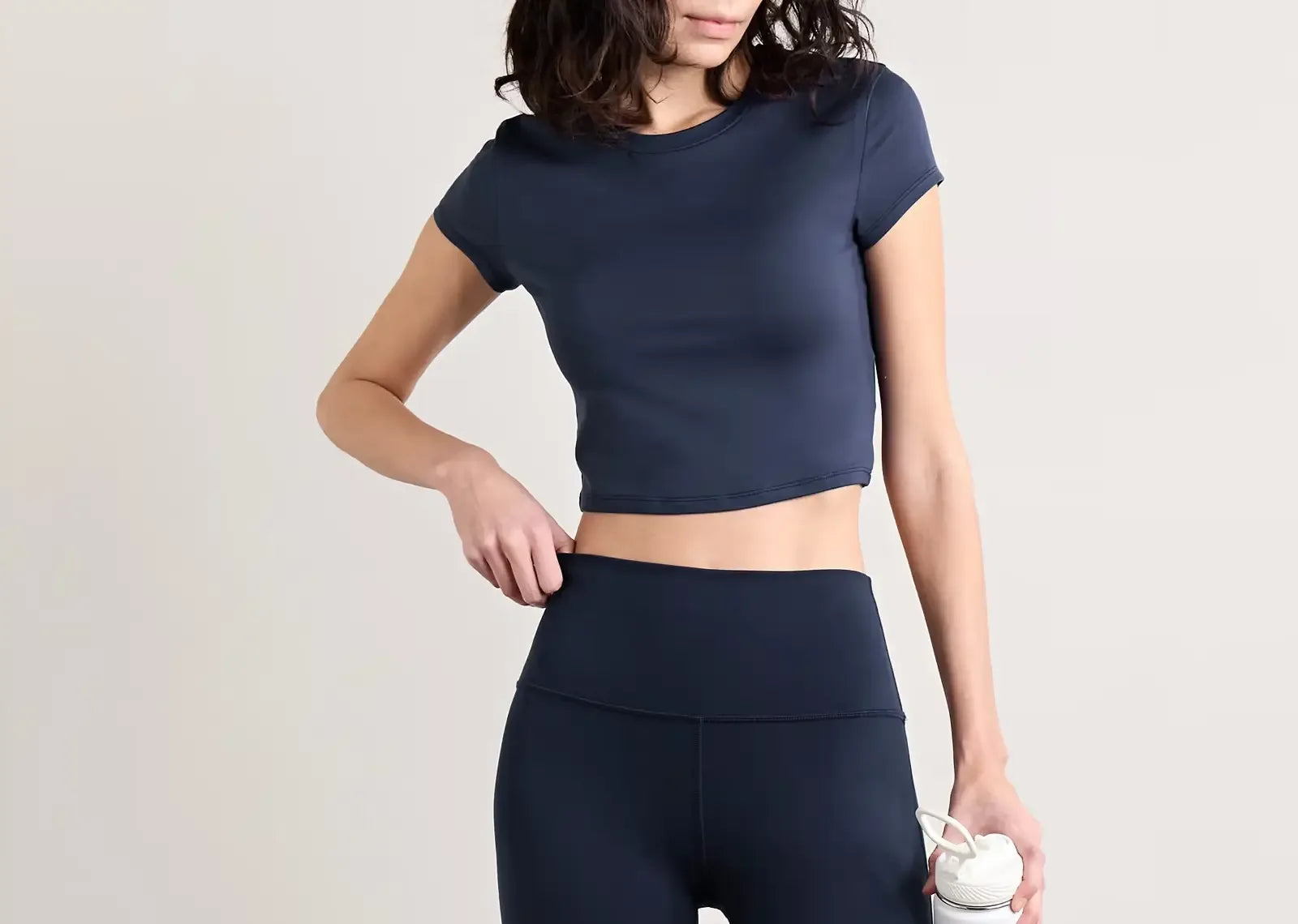 Alo Yoga Finesse Cropped Alosoft Jersey Top Navy - Sneaker Türkiye