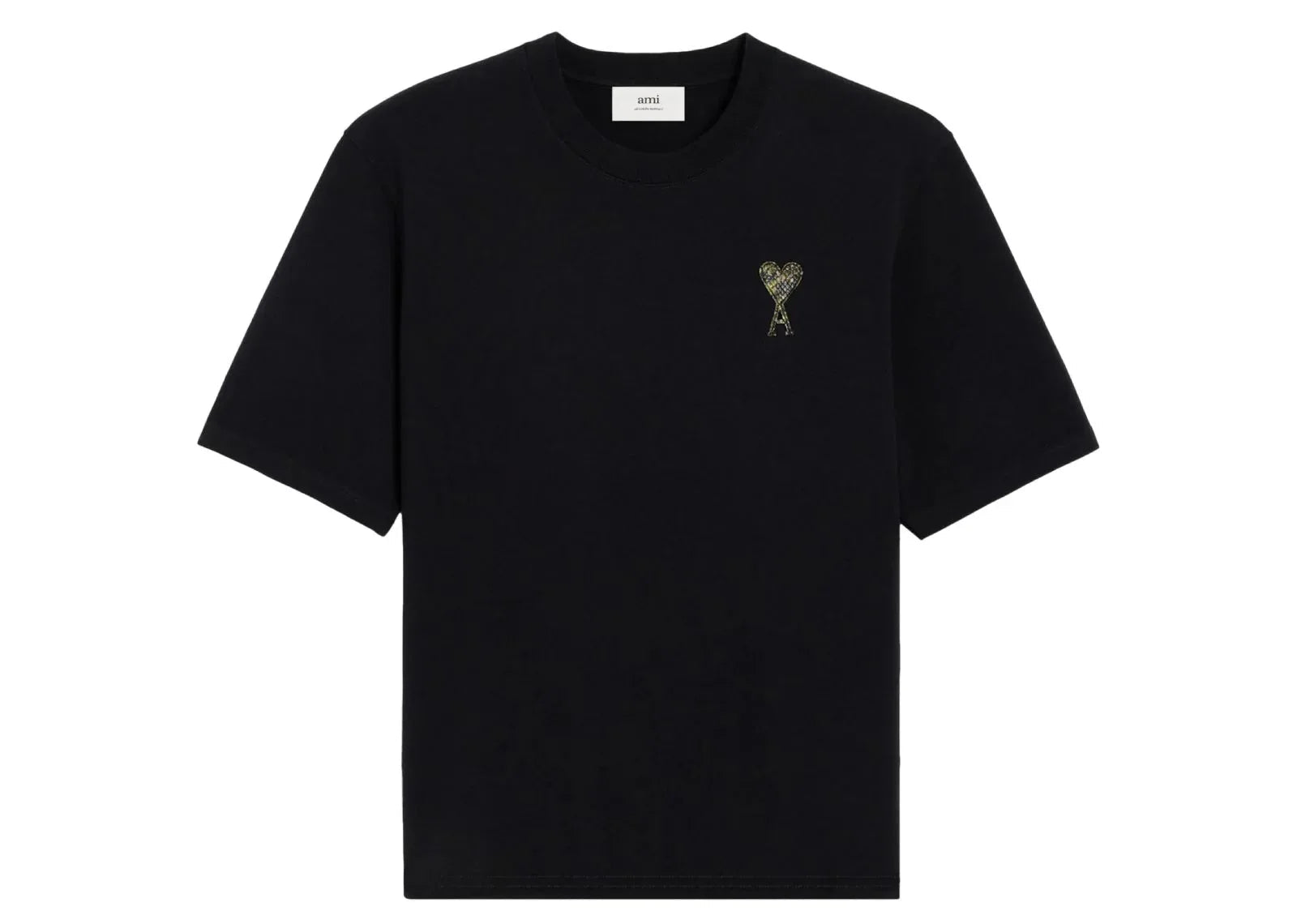 Ami Paris Ami De Coeur Crew Neck Logo Patch T-Shirt Black - Sneaker Türkiye