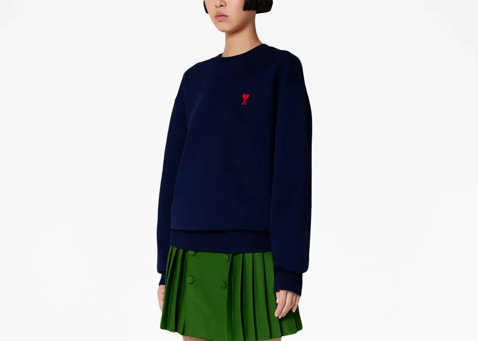 Ami Paris Ami De Coeur Cotton Sweatshirt Blue - Sneaker Türkiye