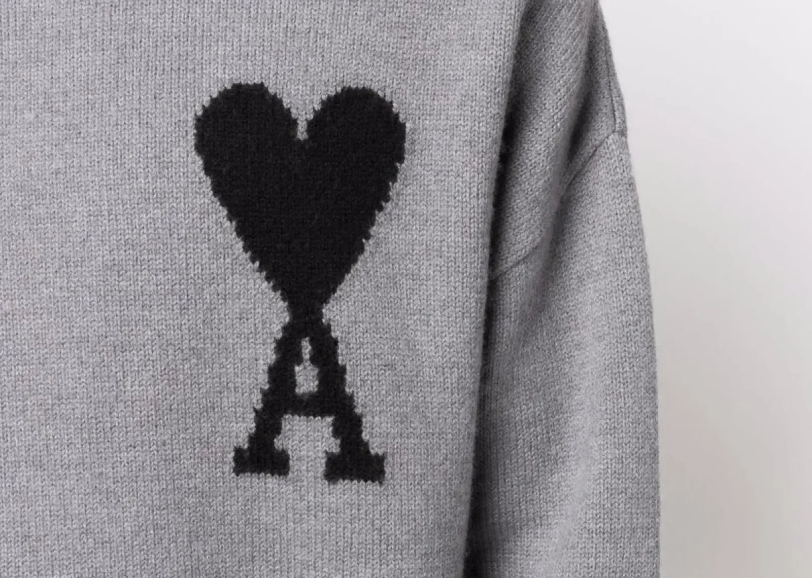 Ami Paris Ami De Coeur Roll Neck Jumper Grey - Sneaker Türkiye