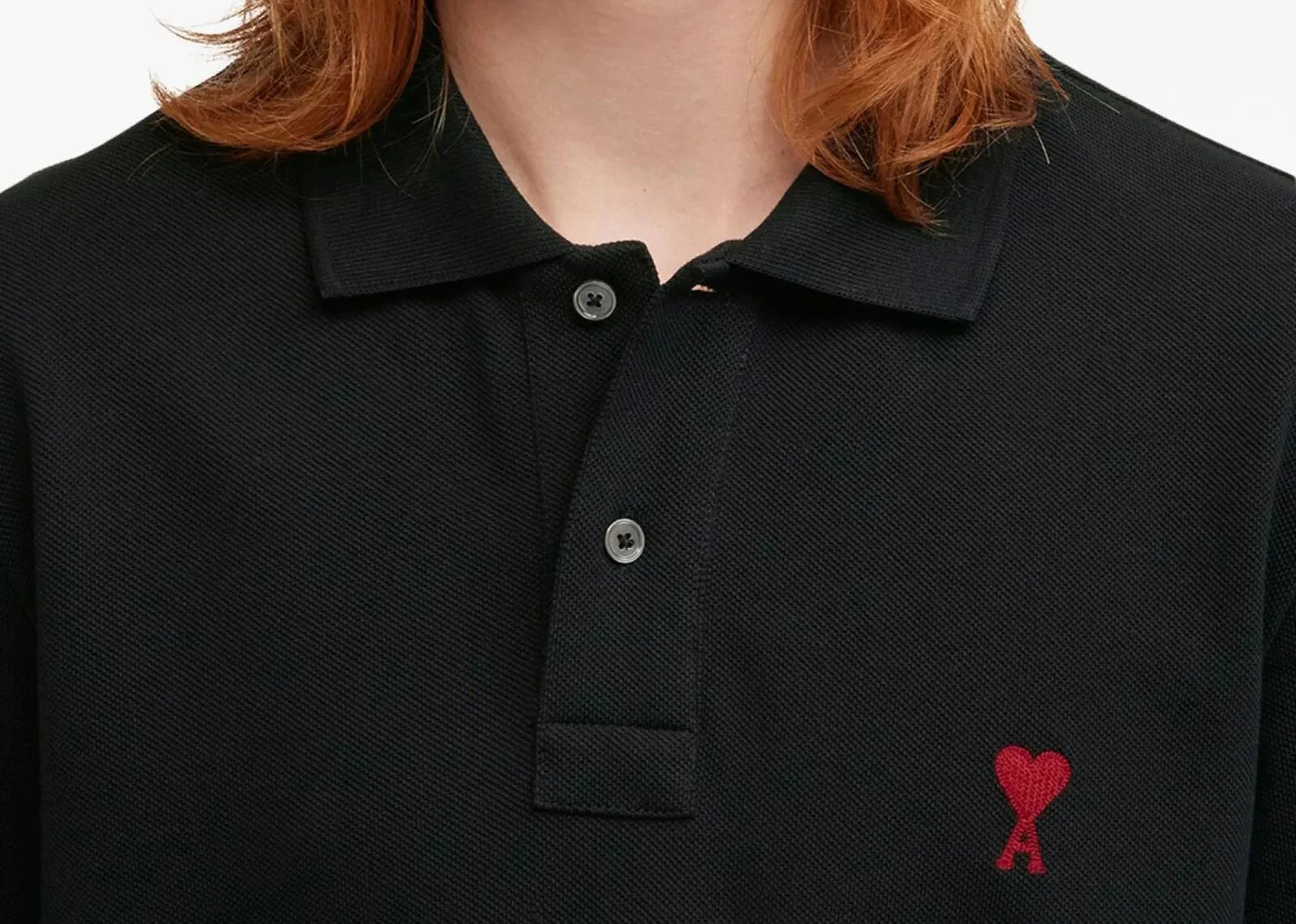 Ami Paris Embroidered Heart Polo T-Shirt Black - Sneaker Türkiye