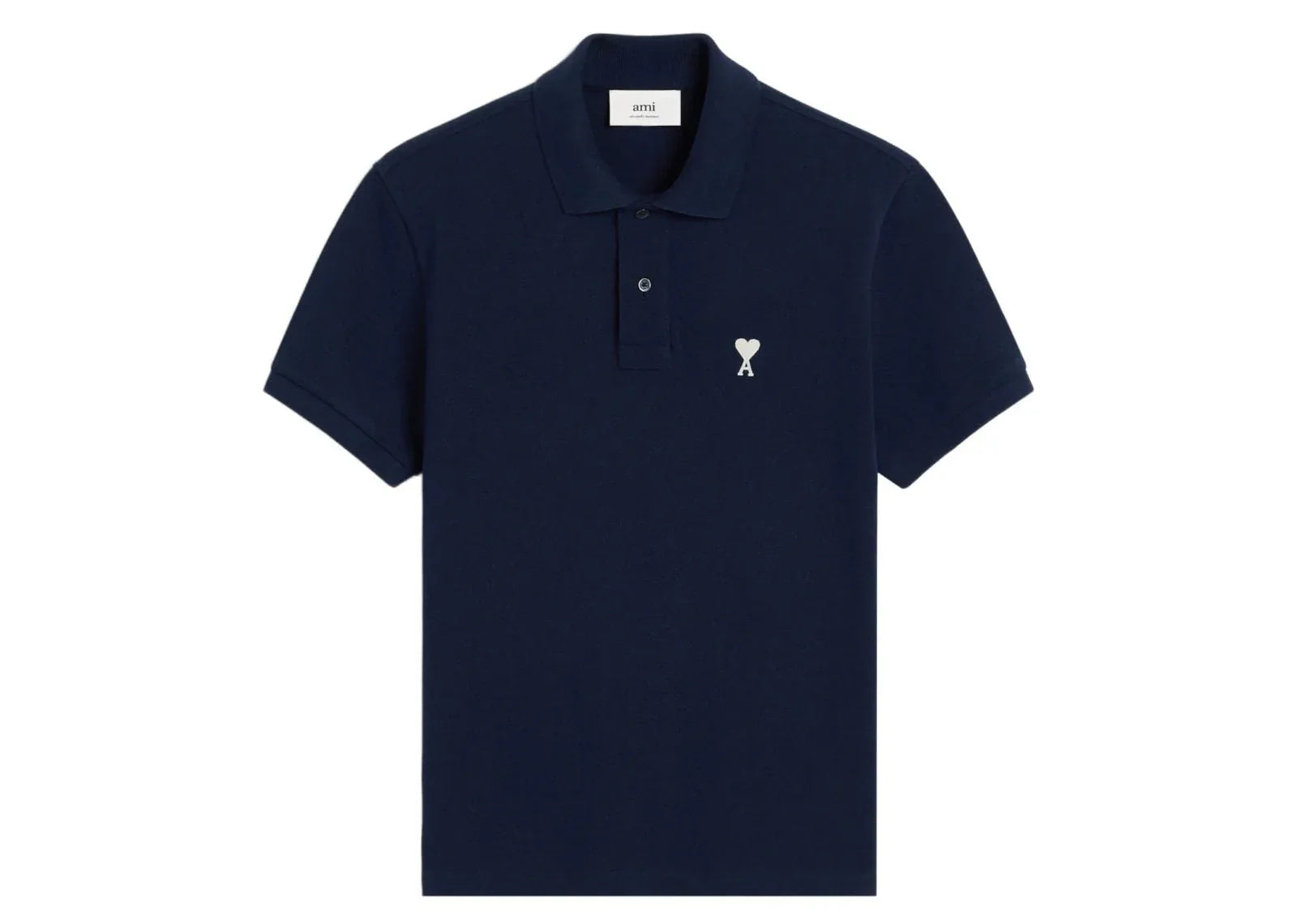 Ami Paris Embroidered Logo Polo T-Shirt Navy Blue - Sneaker Türkiye