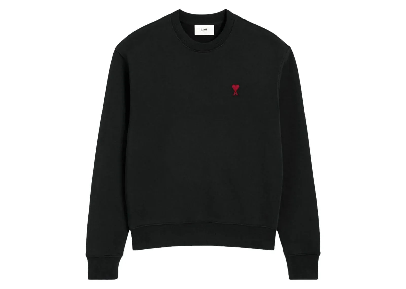 Ami Paris Logo Embroidered Sweatshirt Black - Sneaker Türkiye