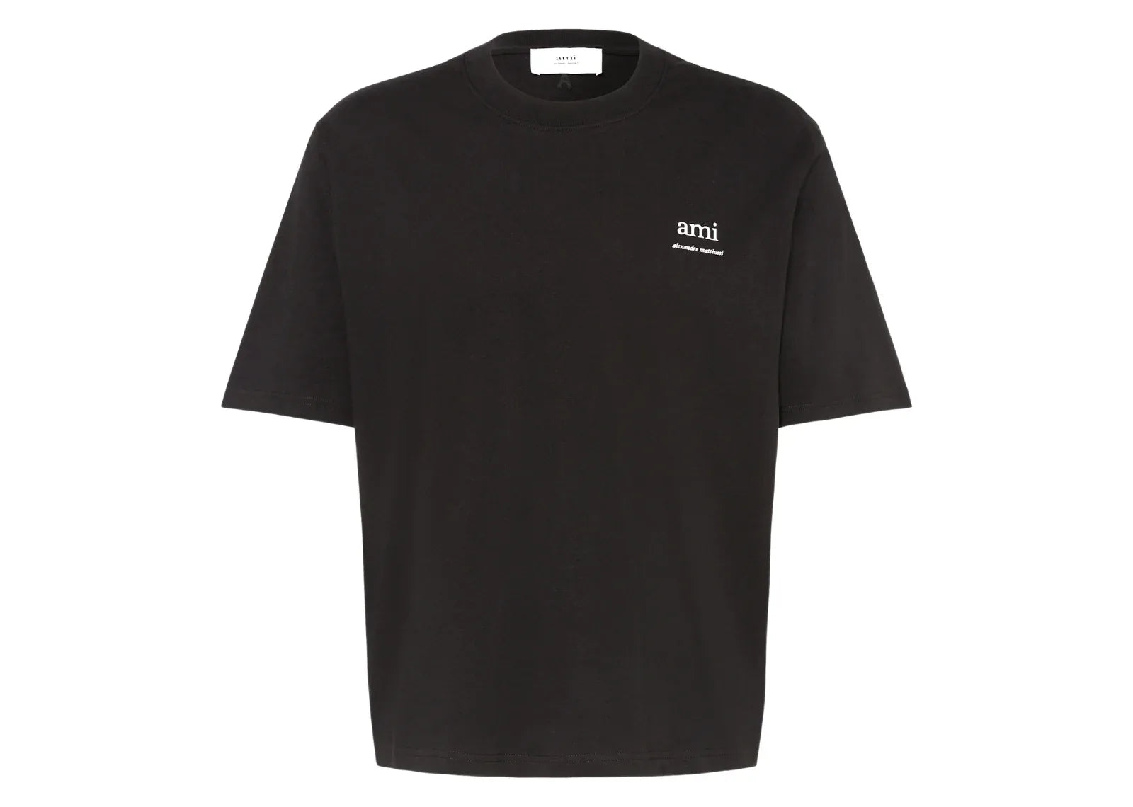 Ami Paris Logo Embroidered T-Shirt Black - Sneaker Türkiye