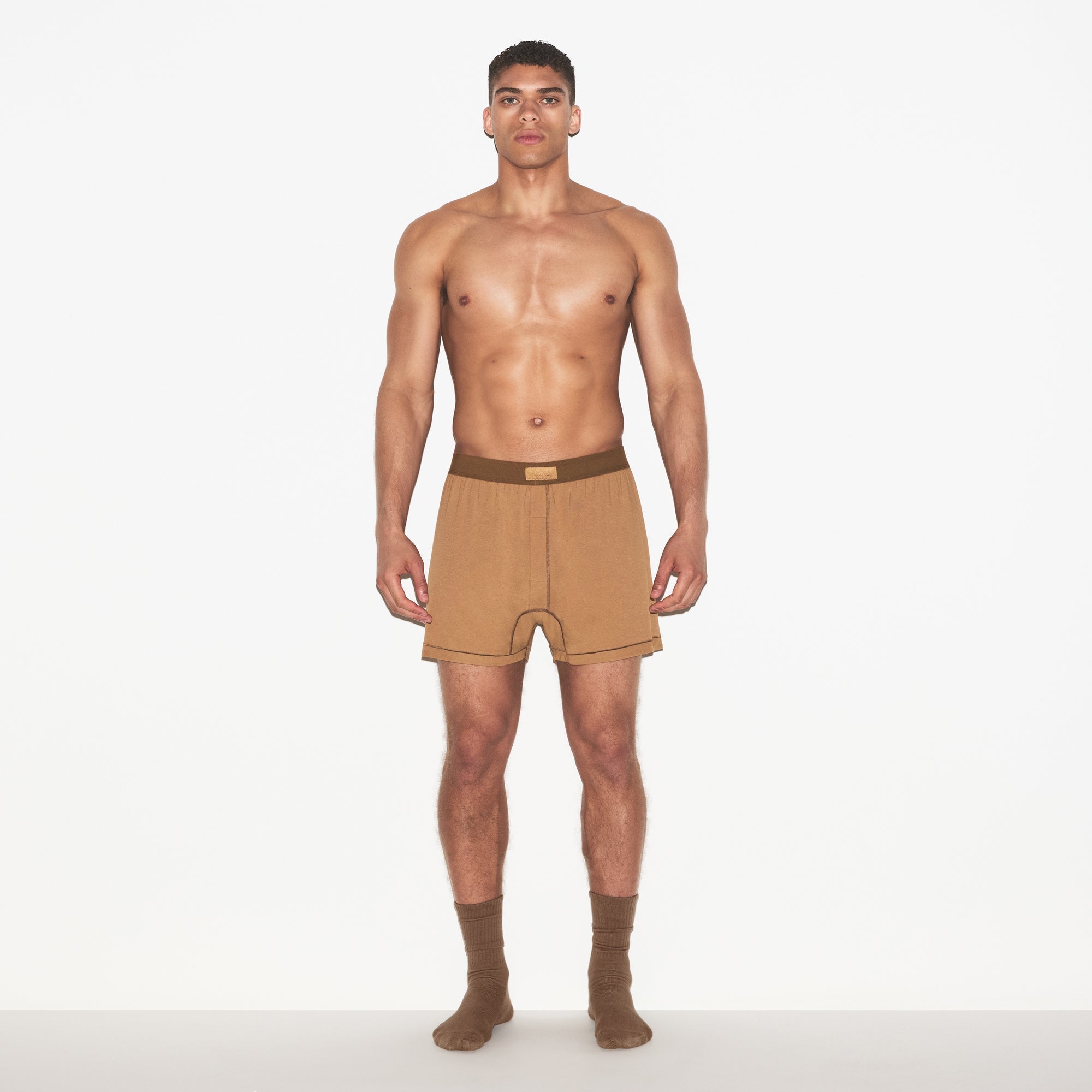 SKIMS COTTON MENS KNIT BOXER | RUSSET - Sneaker Türkiye
