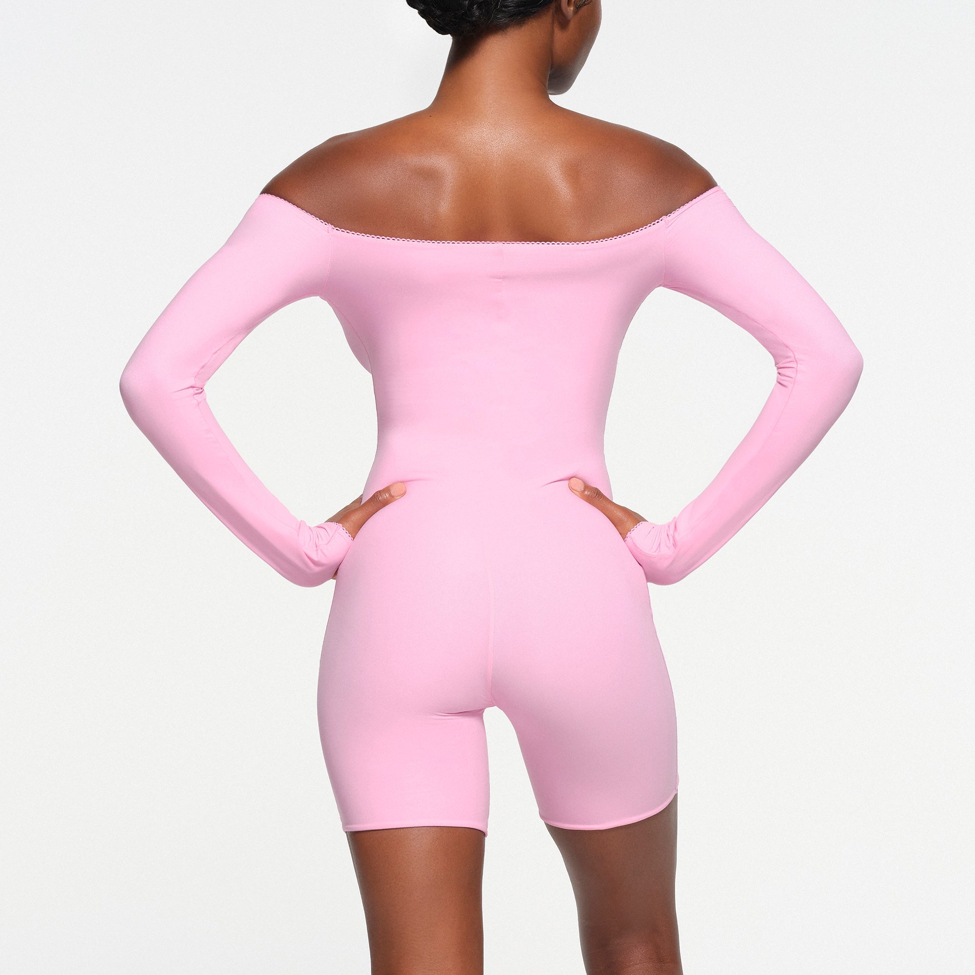 SKIMS FITS EVERYBODY PICOT OFF THE SHOULDER ONESIE | BUBBLE GUM - Sneaker Türkiye