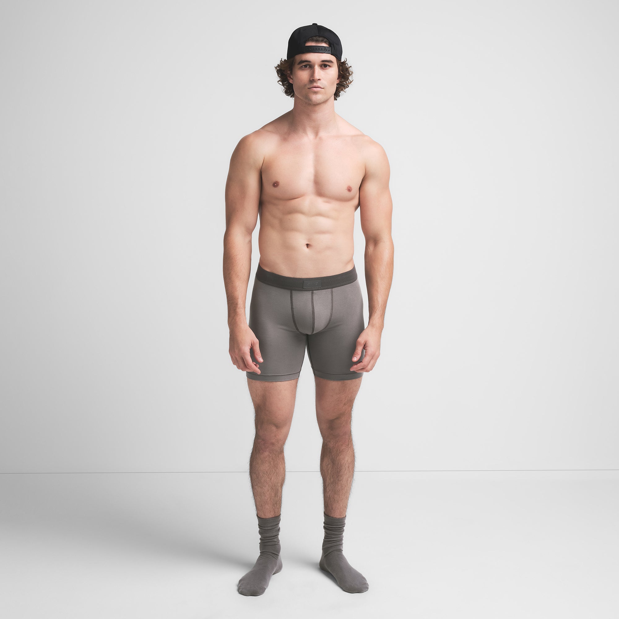 SKIMS COTTON MENS 5″ BOXER BRIEF | WASHED GUNMETAL - Sneaker Türkiye