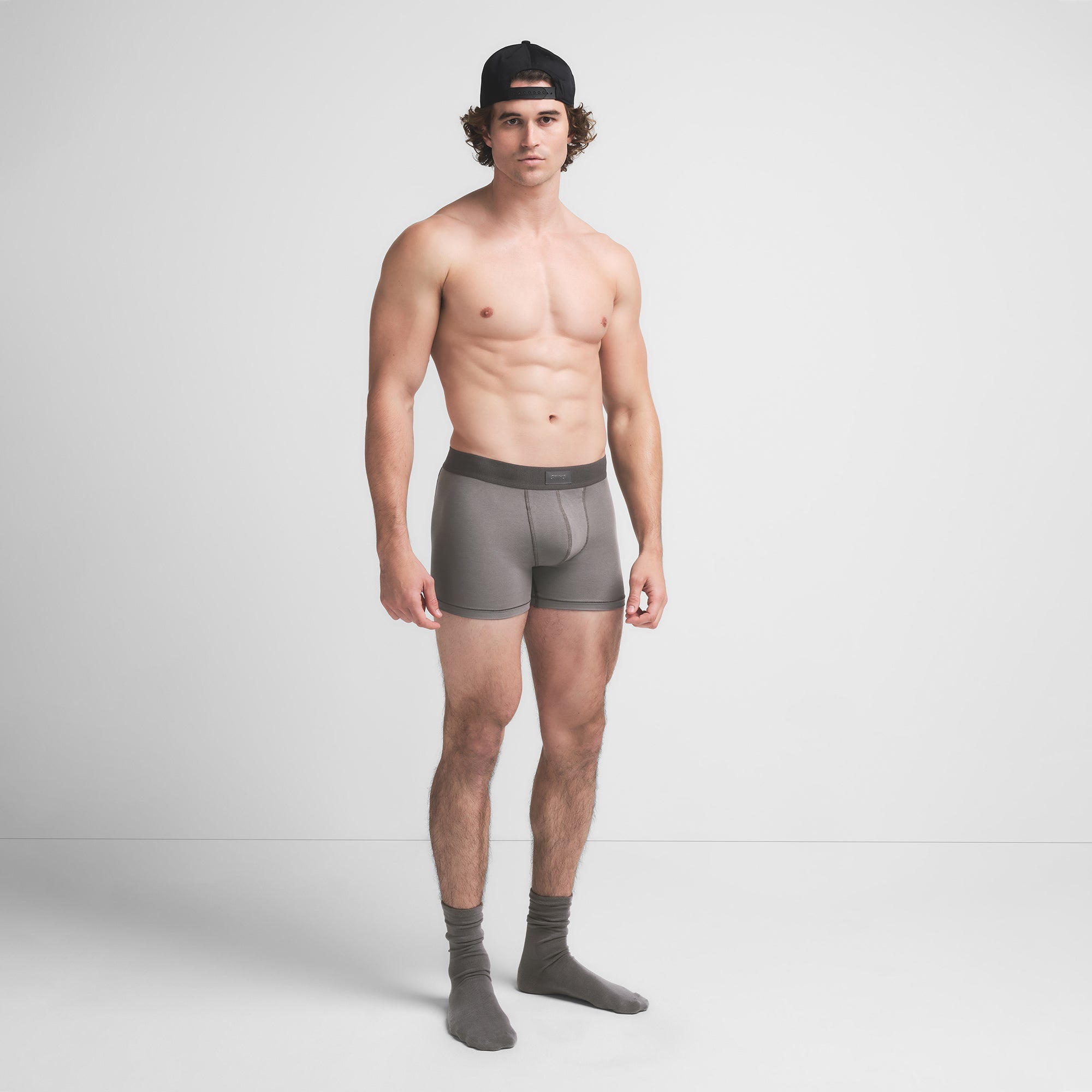 SKIMS COTTON MENS 3″ BOXER BRIEF | WASHED GUNMETAL - Sneaker Türkiye