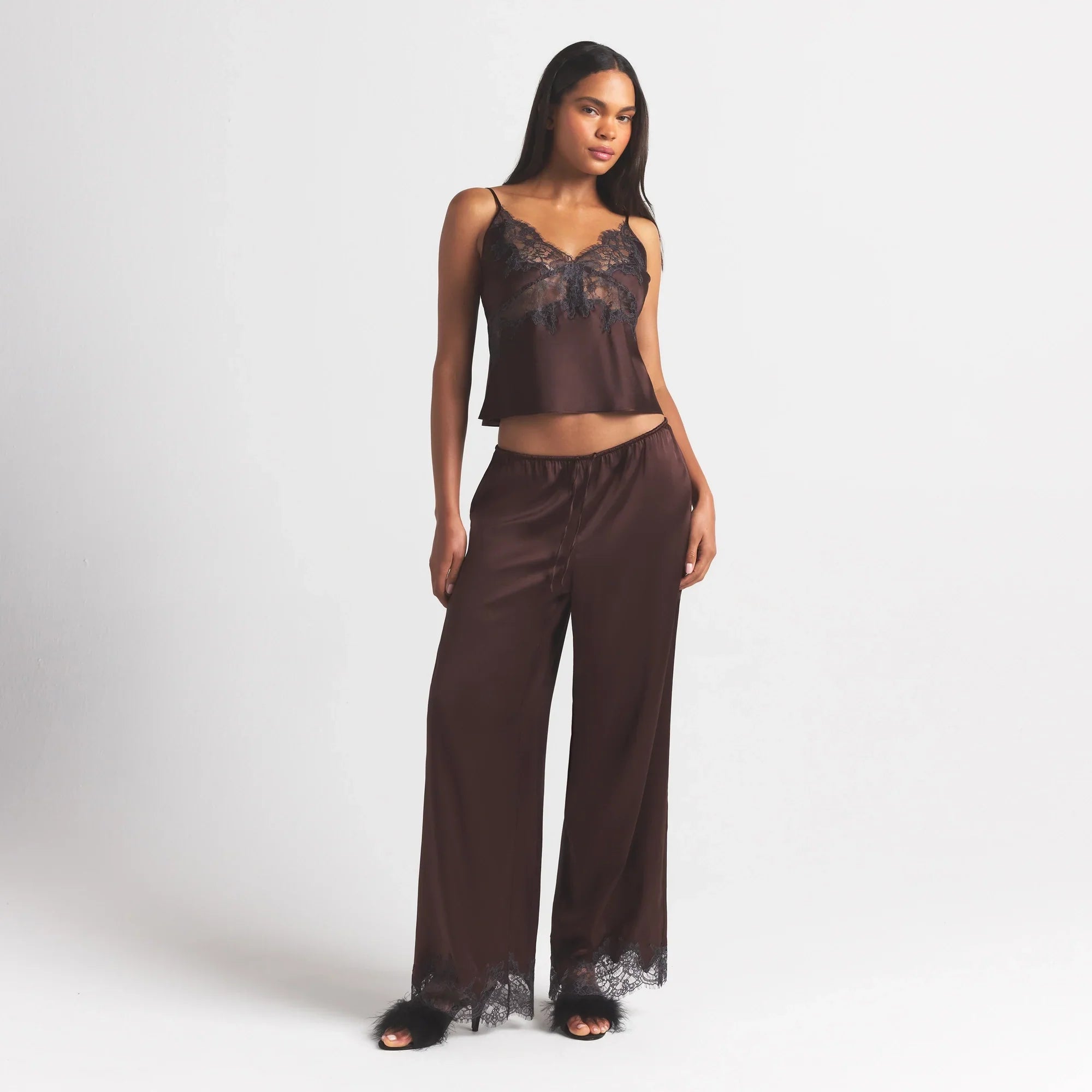 SKIMS SILK LACE STRAIGHT LEG PANT | ESPRESSO CONTRAST - Sneaker Türkiye