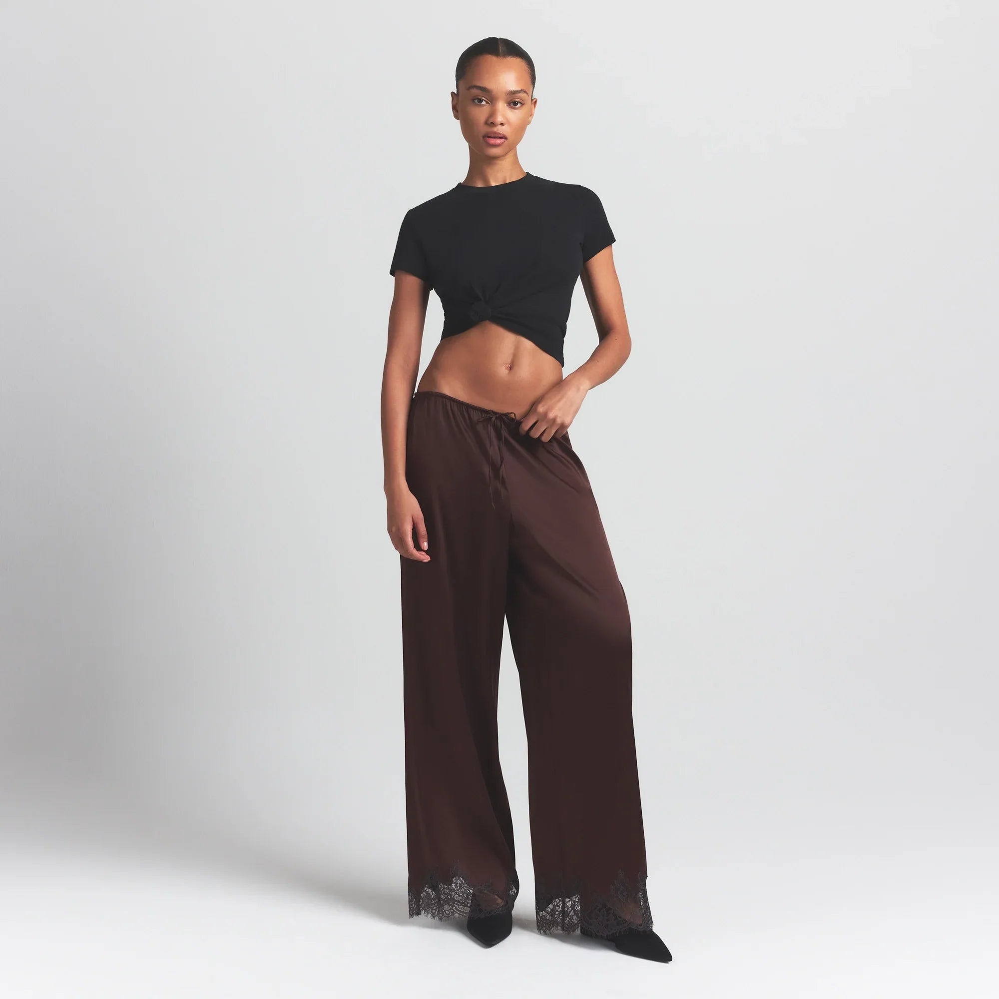 SKIMS SILK LACE STRAIGHT LEG PANT | ESPRESSO CONTRAST - Sneaker Türkiye