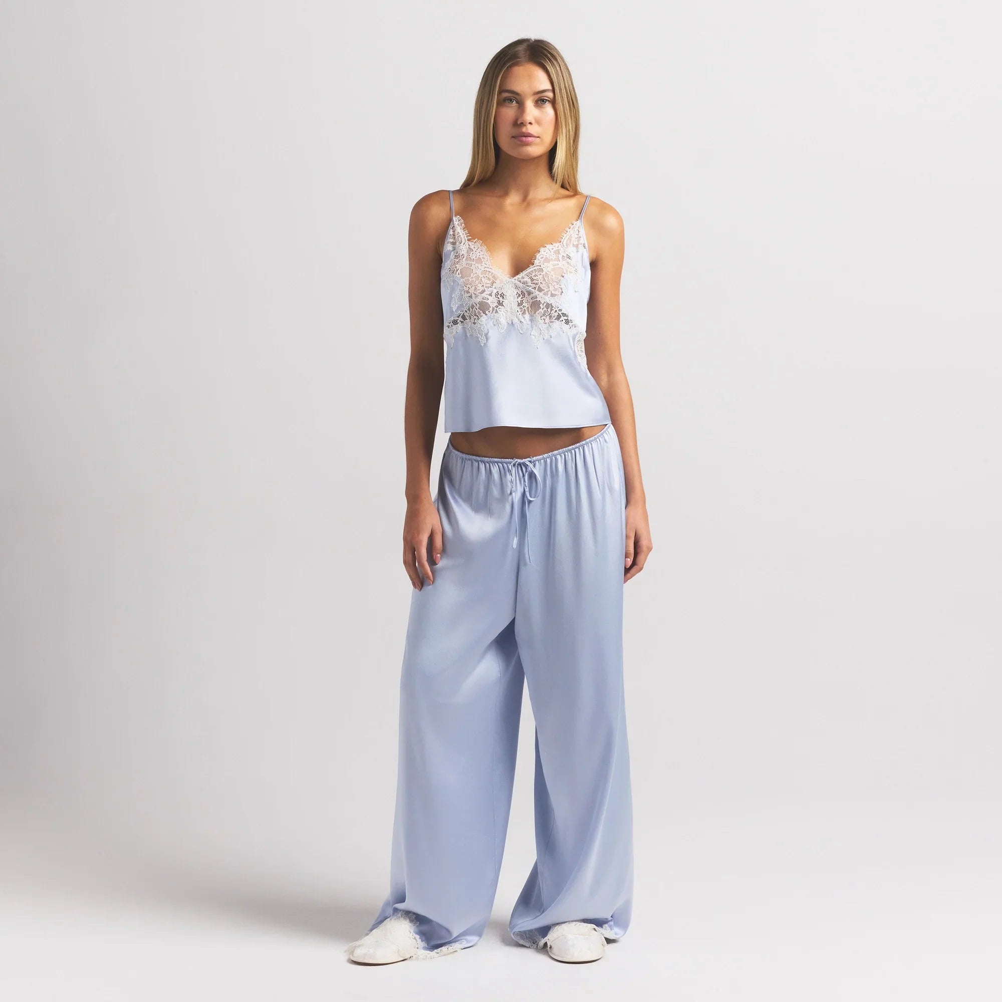 SKIMS SILK LACE STRAIGHT LEG PANT | PERIWINKLE CONTRAST - Sneaker Türkiye