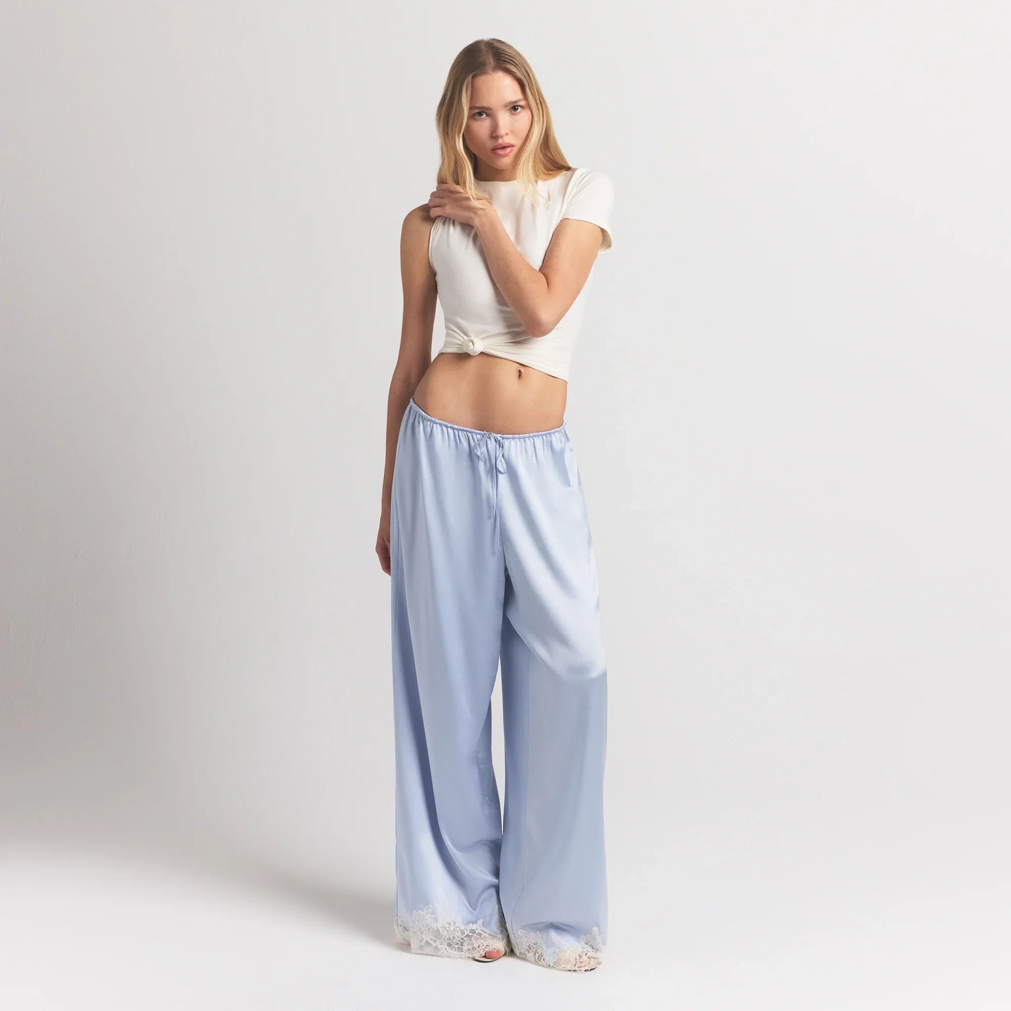 SKIMS SILK LACE STRAIGHT LEG PANT | PERIWINKLE CONTRAST - Sneaker Türkiye