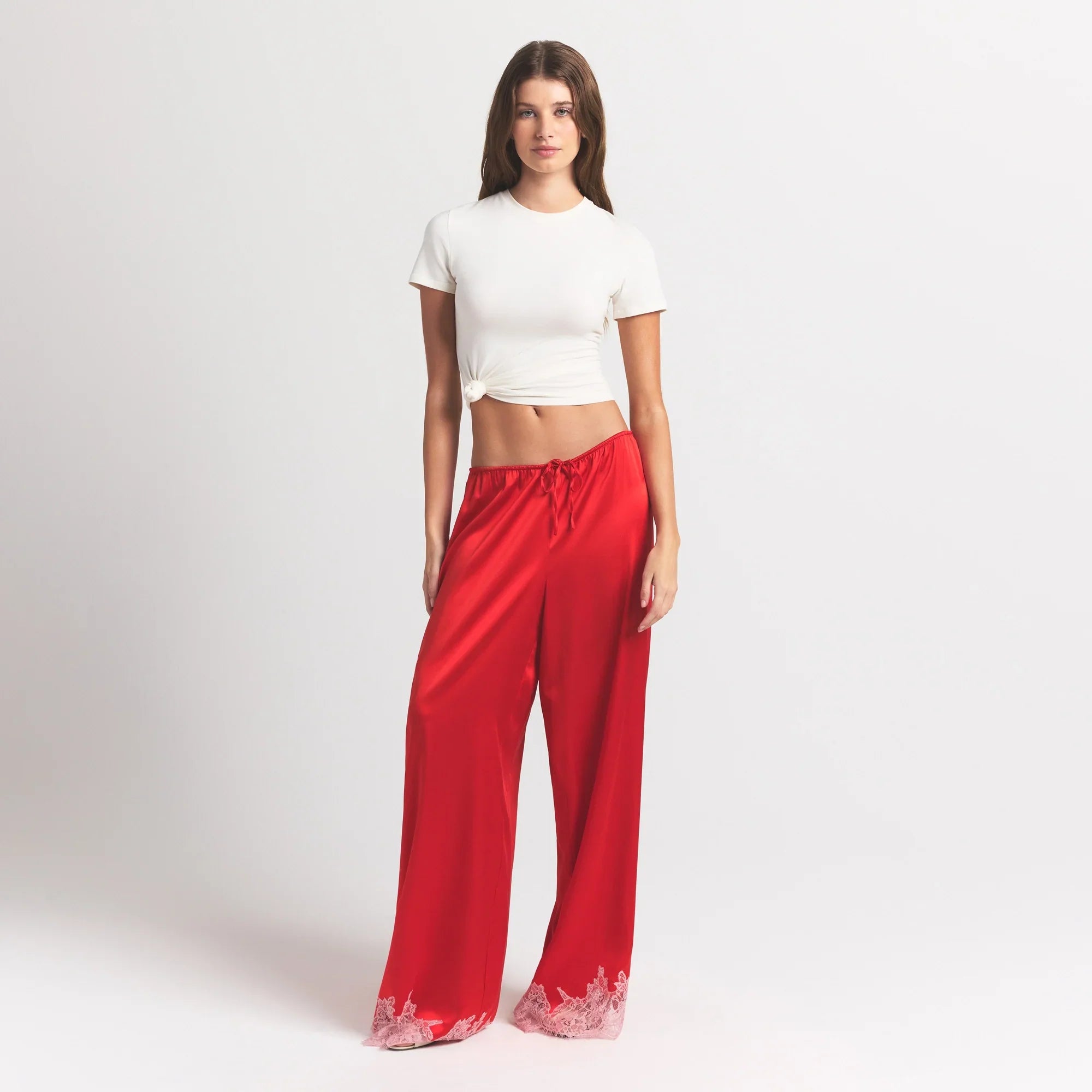 SKIMS SILK LACE STRAIGHT LEG PANT | RUBY CONTRAST - Sneaker Türkiye