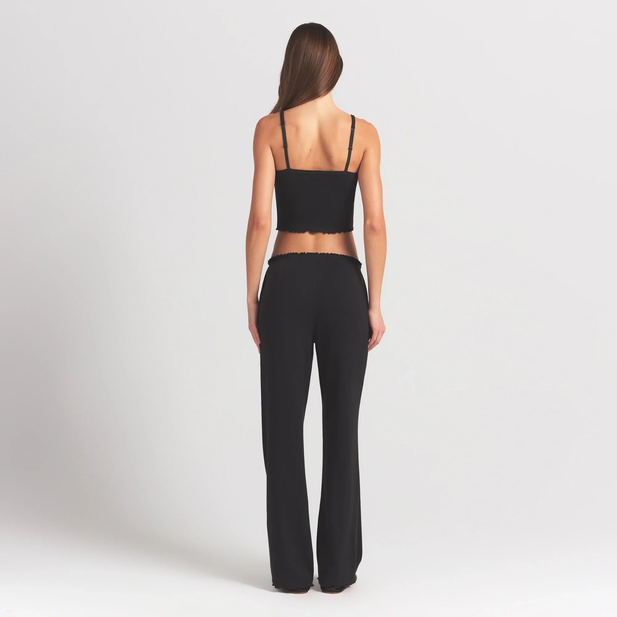 SKIMS LOGO POINTELLE STRAIGHT LEG PANT | SOOT - Sneaker Türkiye