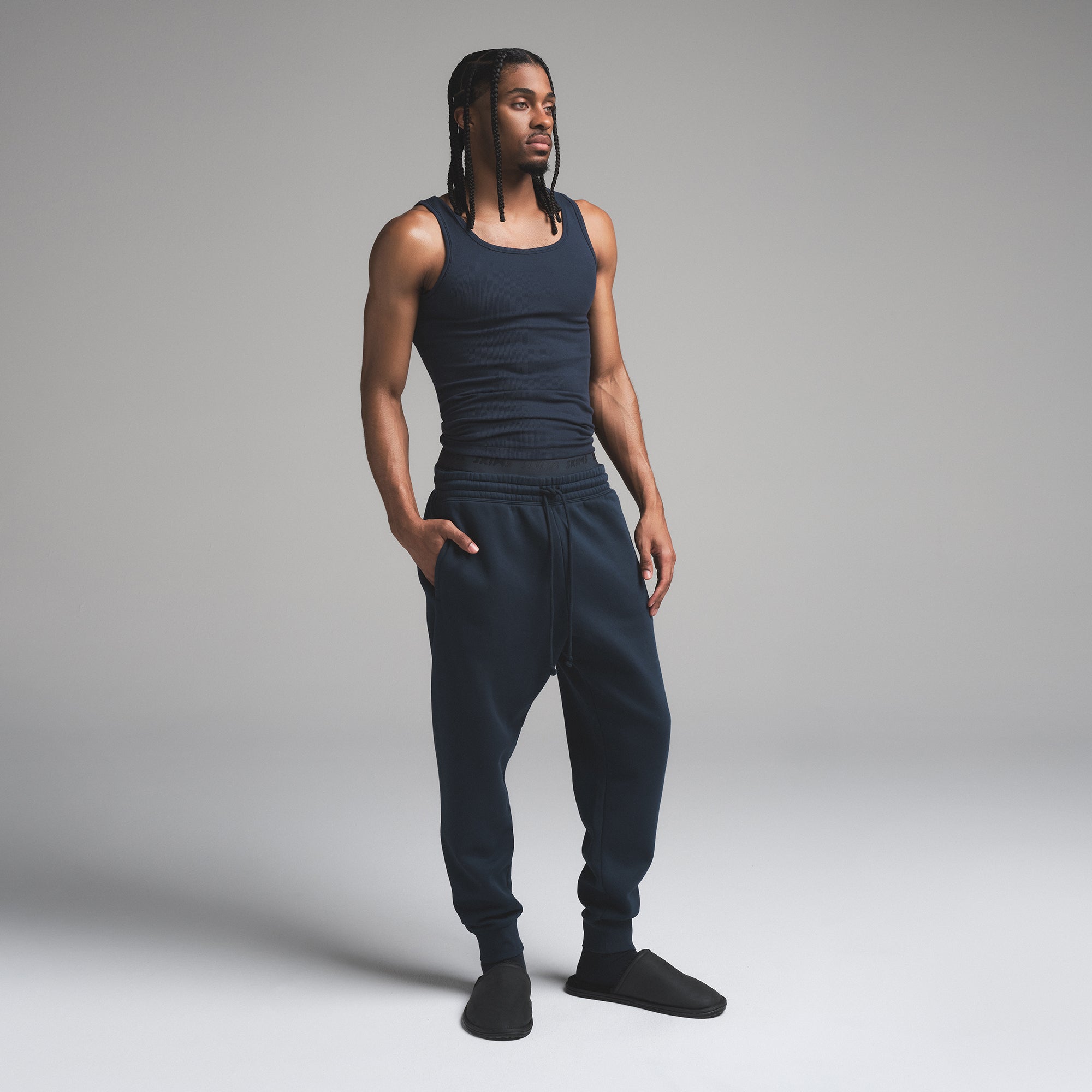 SKIMS FLEECE LOUNGE MENS TAPERED JOGGER | NAVY - Sneaker Türkiye