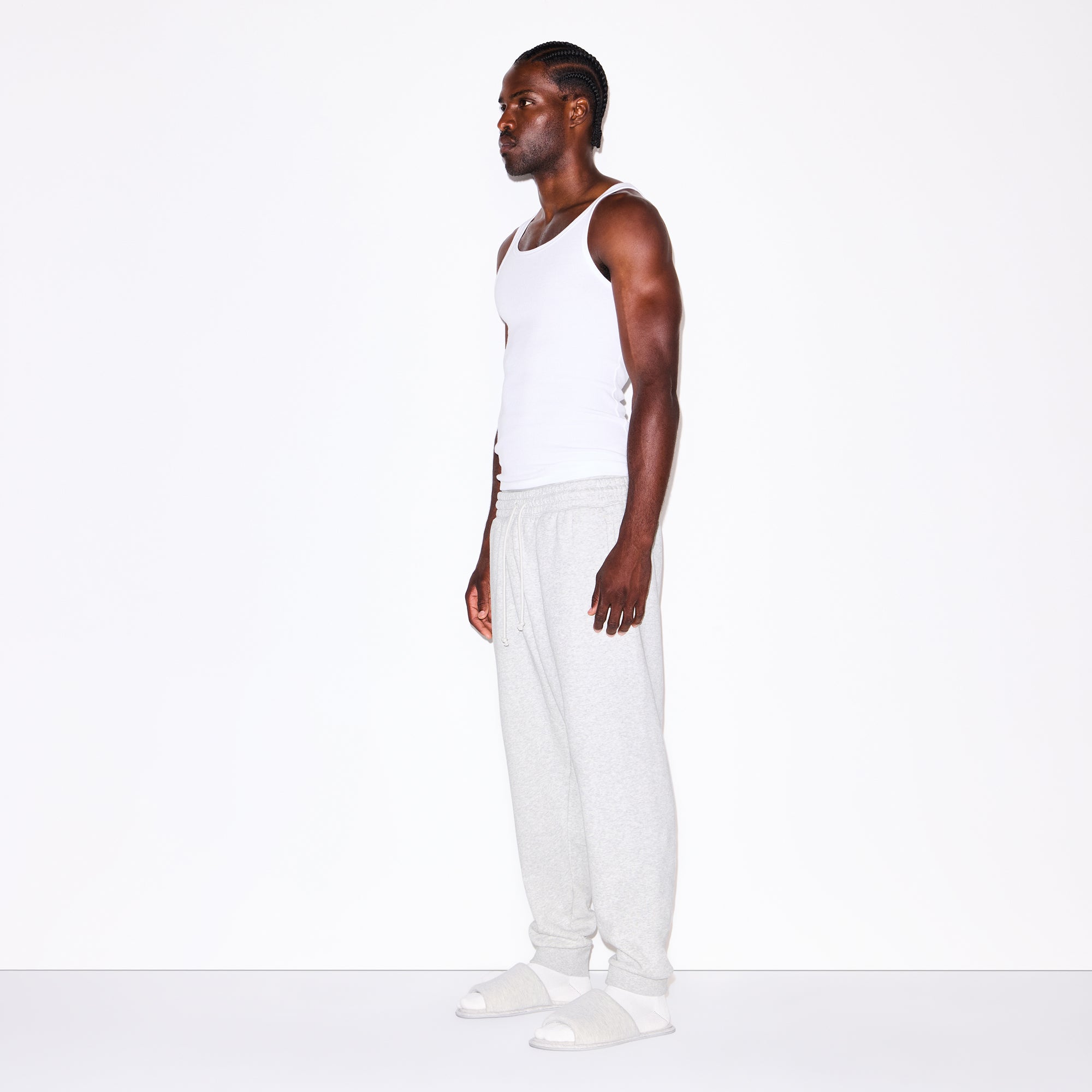 SKIMS FLEECE LOUNGE MENS TAPERED JOGGER | LIGHT HEATHER GREY - Sneaker Türkiye