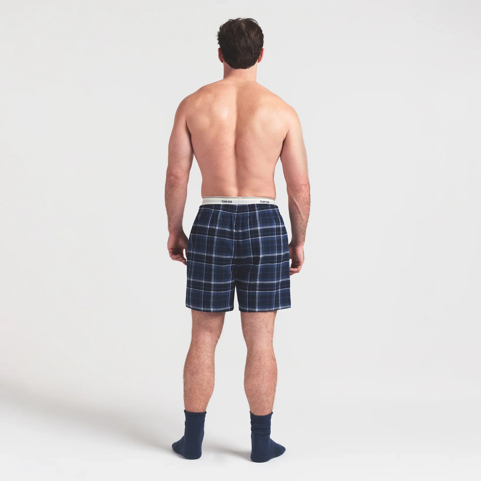 SKIMS FOR TEAM USA FLANNEL SLEEP MENS OLYMPIC SHORT | NAVY PLAID - Sneaker Türkiye