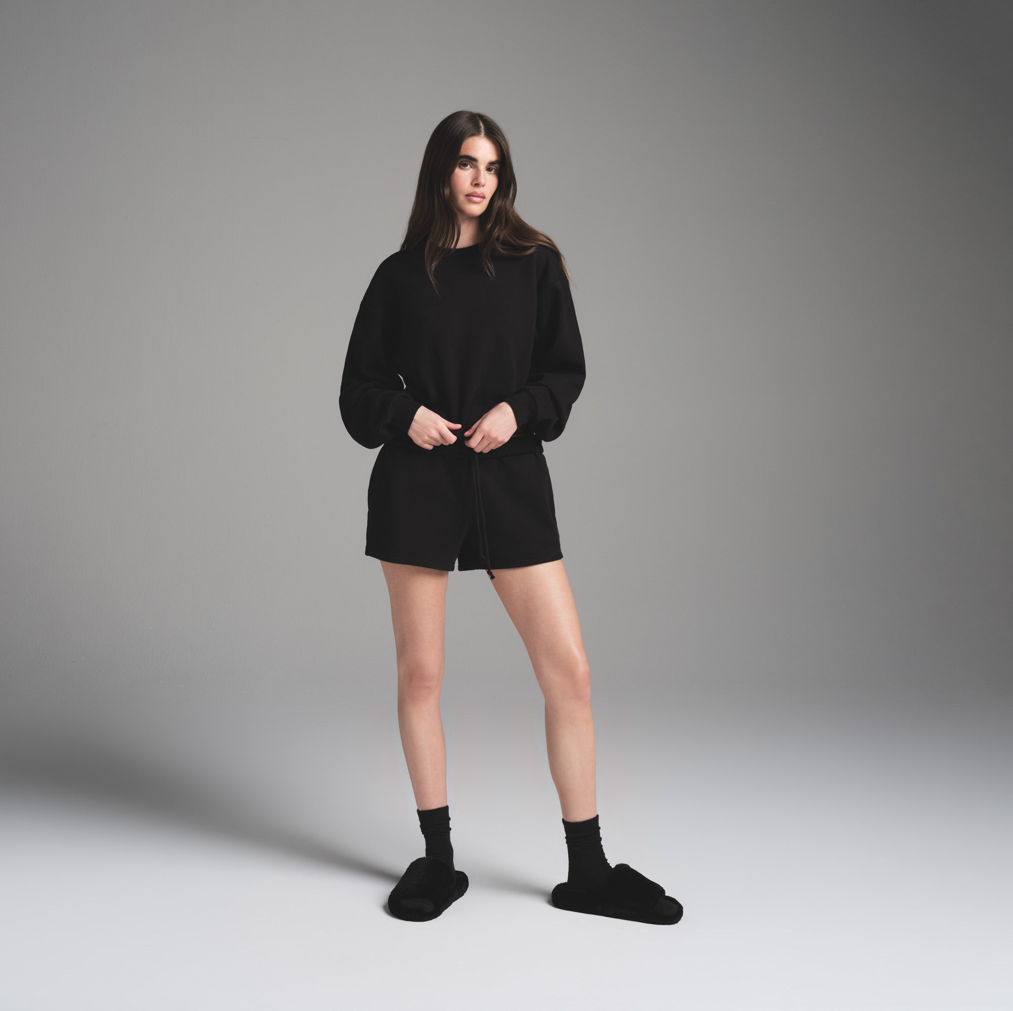 SKIMS COTTON FLEECE SHORT | ONYX - Sneaker Türkiye