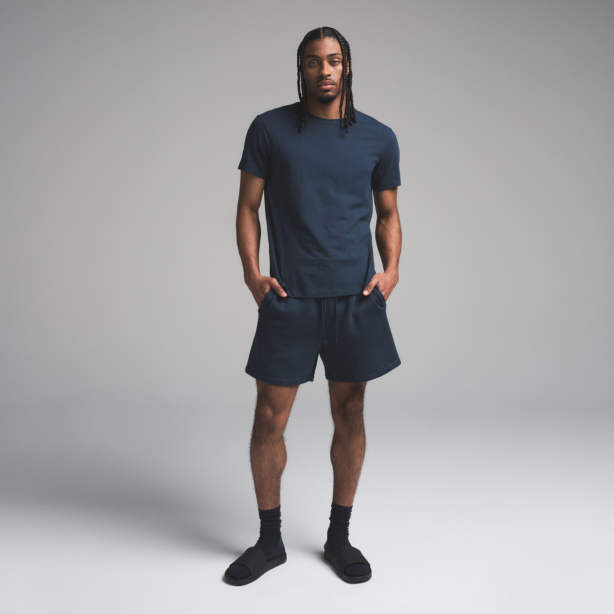 SKIMS FLEECE LOUNGE MENS RELAXED SHORT | NAVY - Sneaker Türkiye