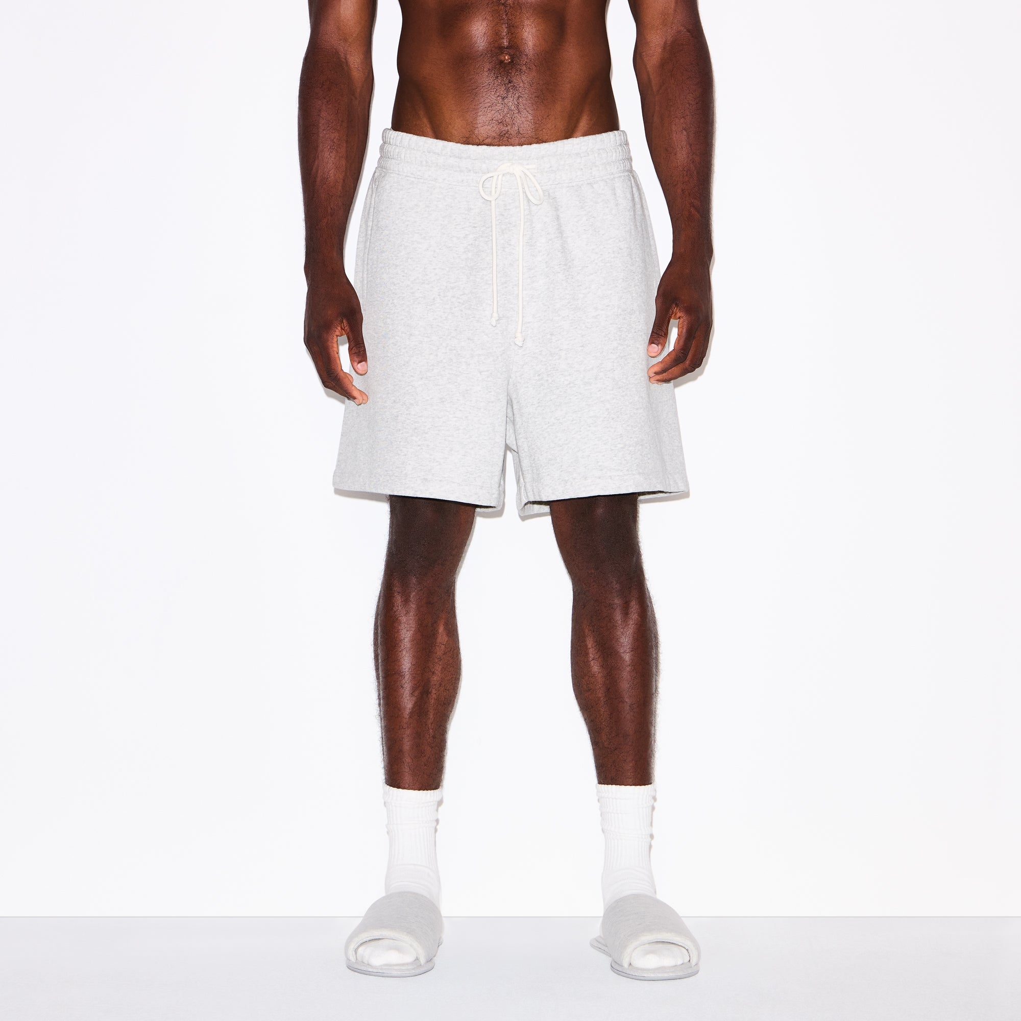SKIMS FLEECE LOUNGE MENS RELAXED SHORT | LIGHT HEATHER GREY - Sneaker Türkiye