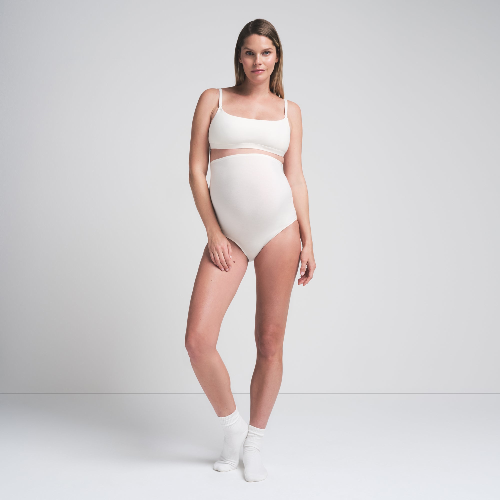 SKIMS COTTON JERSEY MATERNITY HIGH-WAISTED BRIEF | MARBLE - Sneaker Türkiye