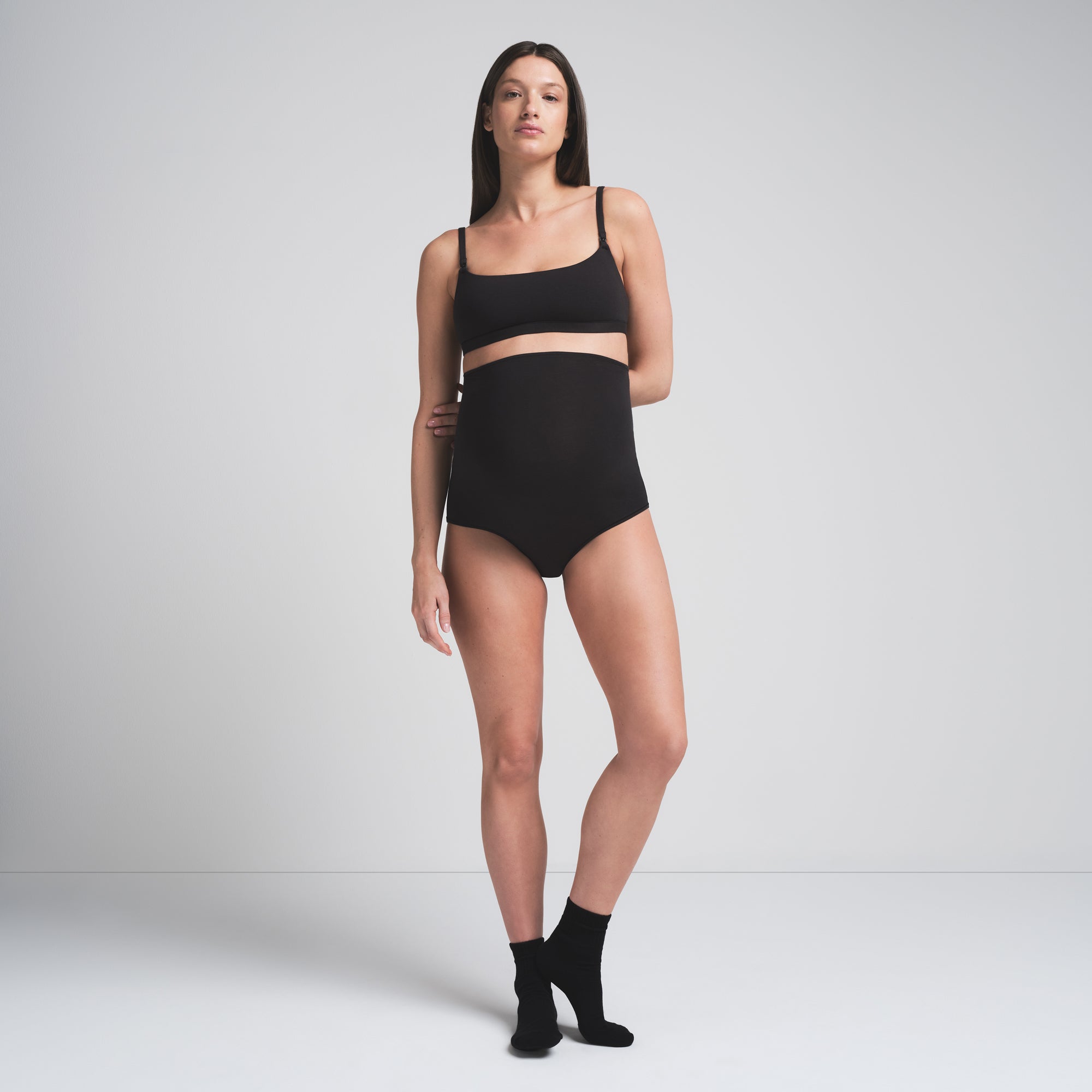 SKIMS COTTON JERSEY MATERNITY HIGH-WAISTED BRIEF | SOOT - Sneaker Türkiye