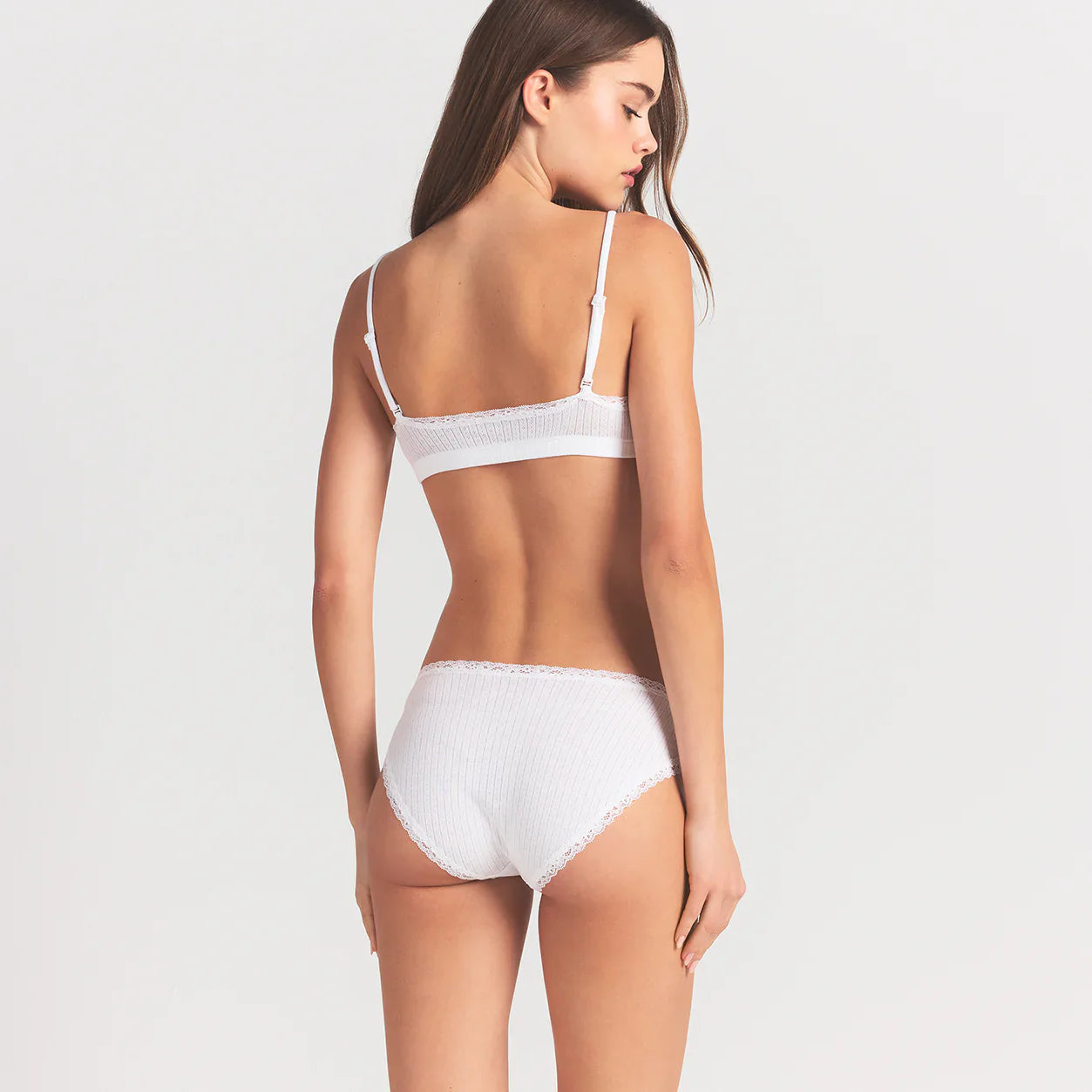 SKIMS LIGHTWEIGHT COTTON POINTELLE LACE BRIEF | SNOW - Sneaker Türkiye