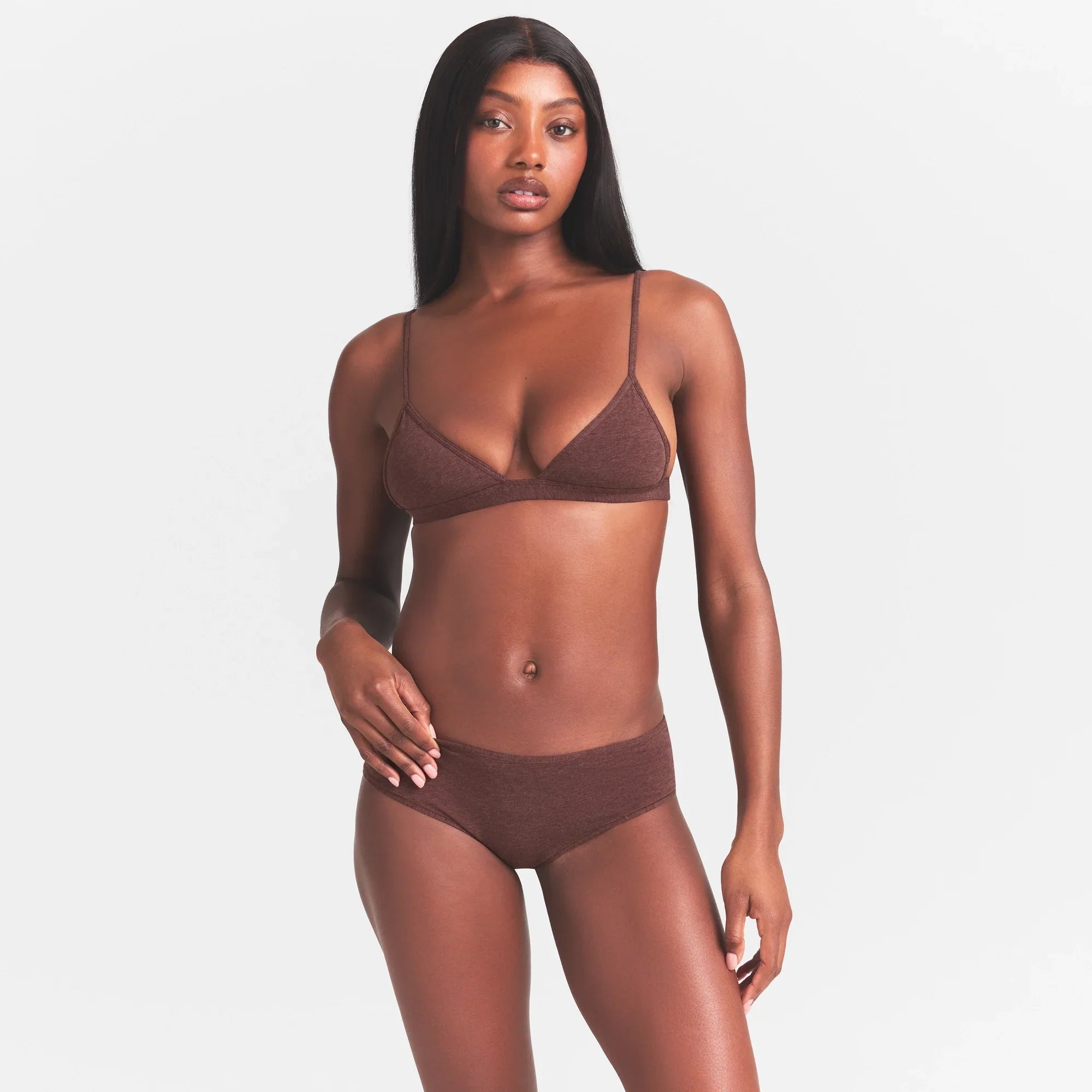 SKIMS EVERYDAY COTTON TRIANGLE BRALETTE | COCOA HEATHER - Sneaker Türkiye