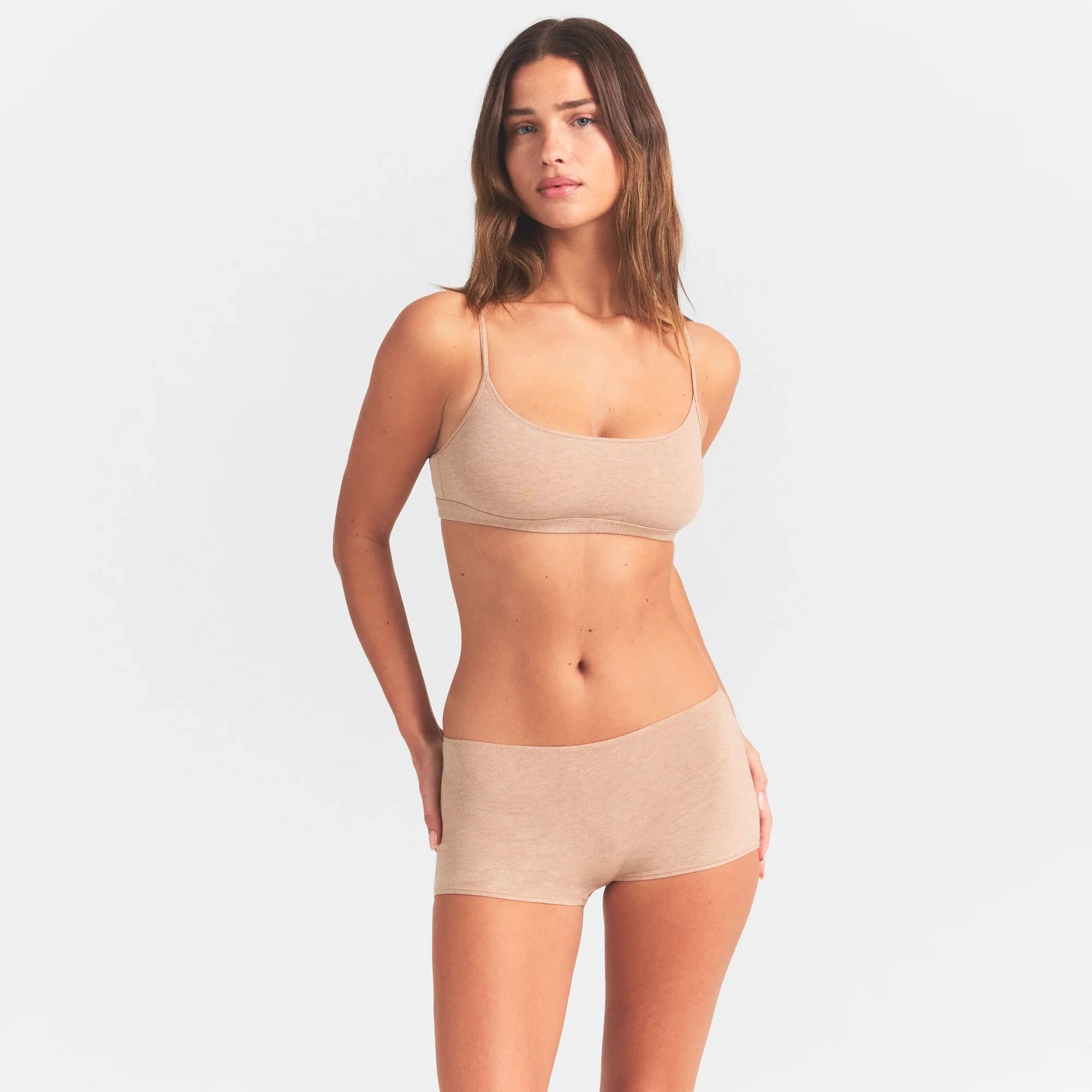 SKIMS EVERYDAY COTTON SCOOP BRALETTE | CLAY HEATHER - Sneaker Türkiye