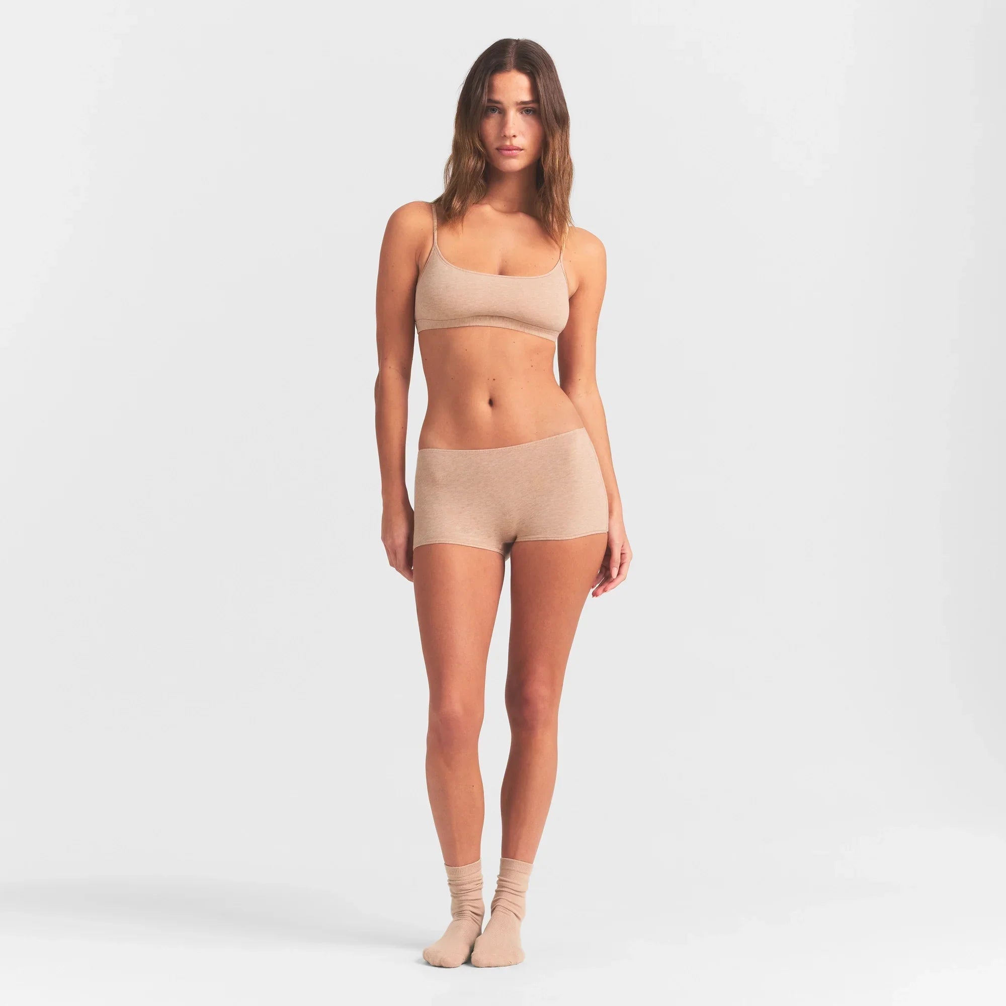 SKIMS EVERYDAY COTTON SCOOP BRALETTE | CLAY HEATHER - Sneaker Türkiye