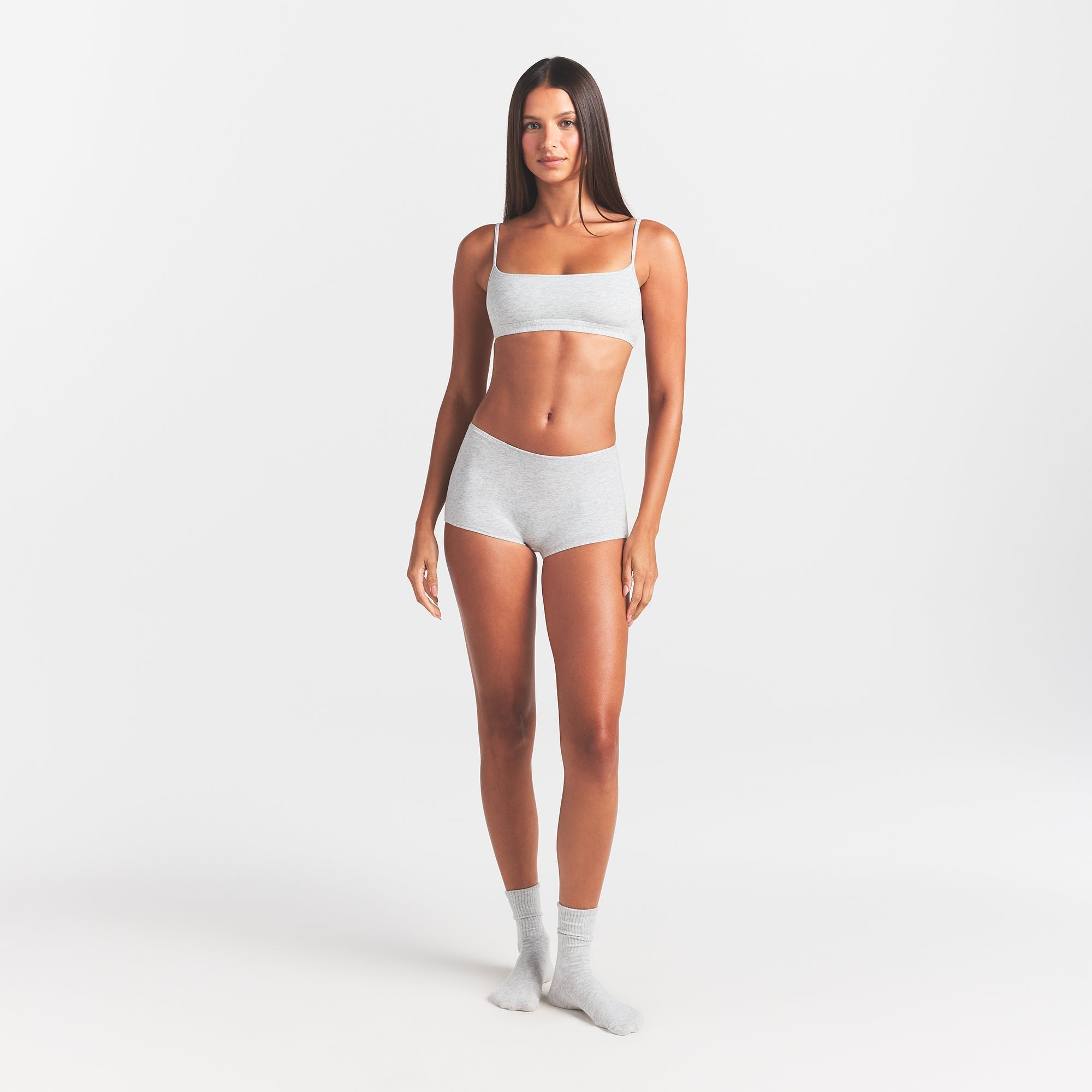 SKIMS EVERYDAY COTTON SCOOP BRALETTE | LIGHT HEATHER GREY - Sneaker Türkiye