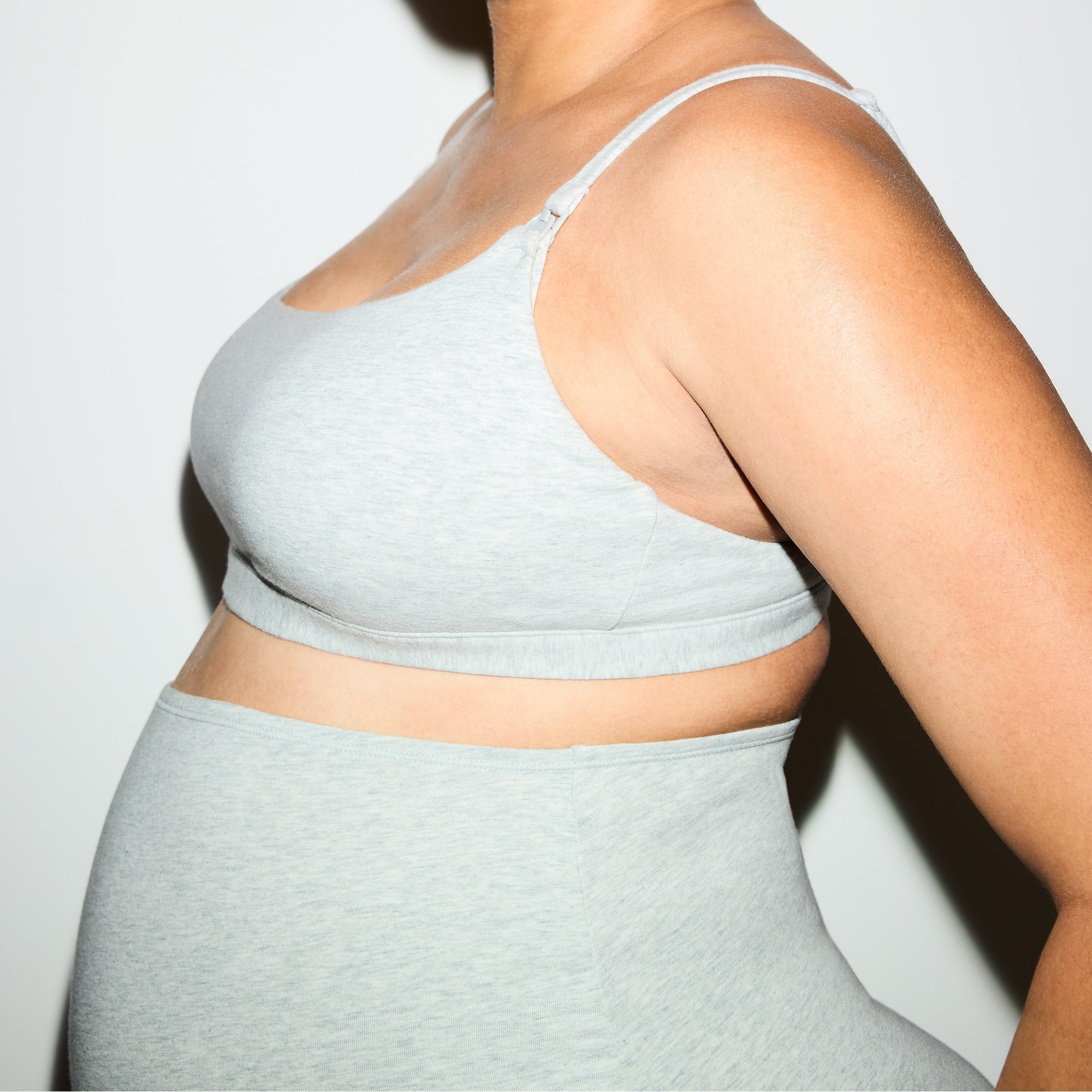 SKIMS COTTON JERSEY MATERNITY NURSING SCOOP BRALETTE 2-PACK | LIGHT HEATHER GREY - Sneaker Türkiye
